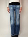 Vintage Gang Low Waist Bootcut Jeans für Damen. Y2K Second Hand 2000s Fashion