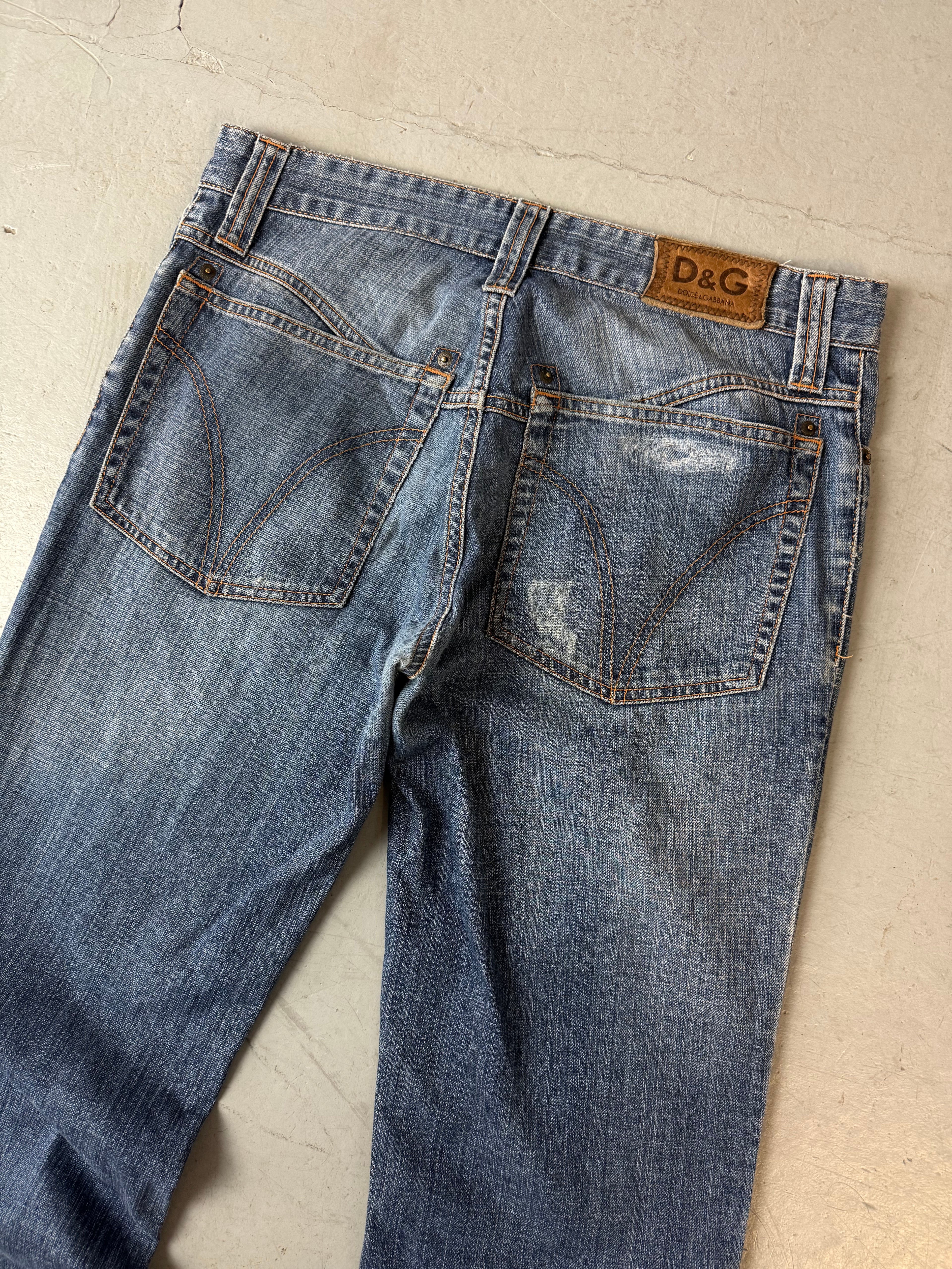 Vintage Dolce&Gabbana Straight Leg Jeans für Herren. Y2K Second Hand 2000s Fashion