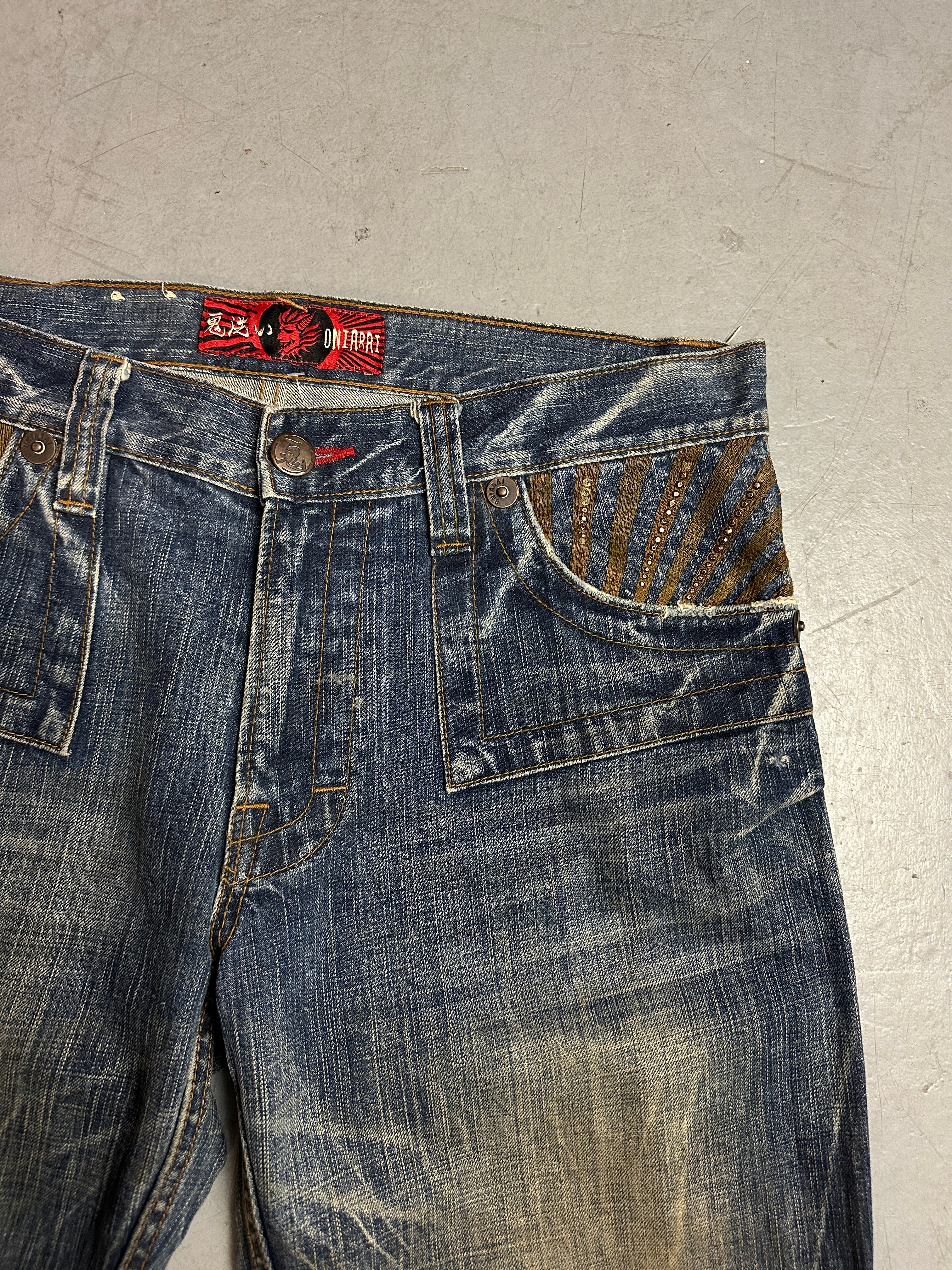 Detailbild von Vintage Oniarai Japanese Denim von vorne