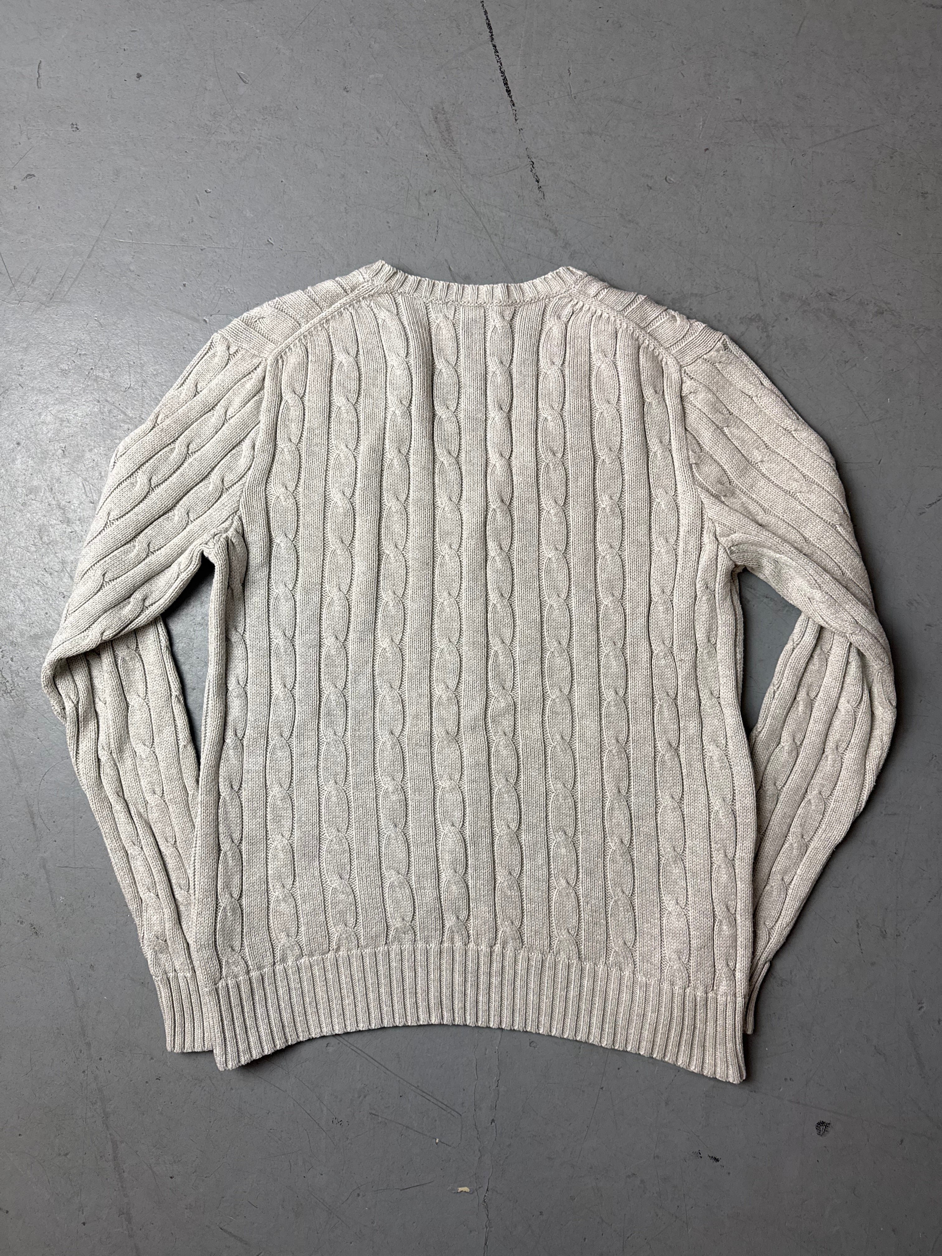 Grey knit sweater Strickpullover cable knit Ralph Lauren vintage Y2K 