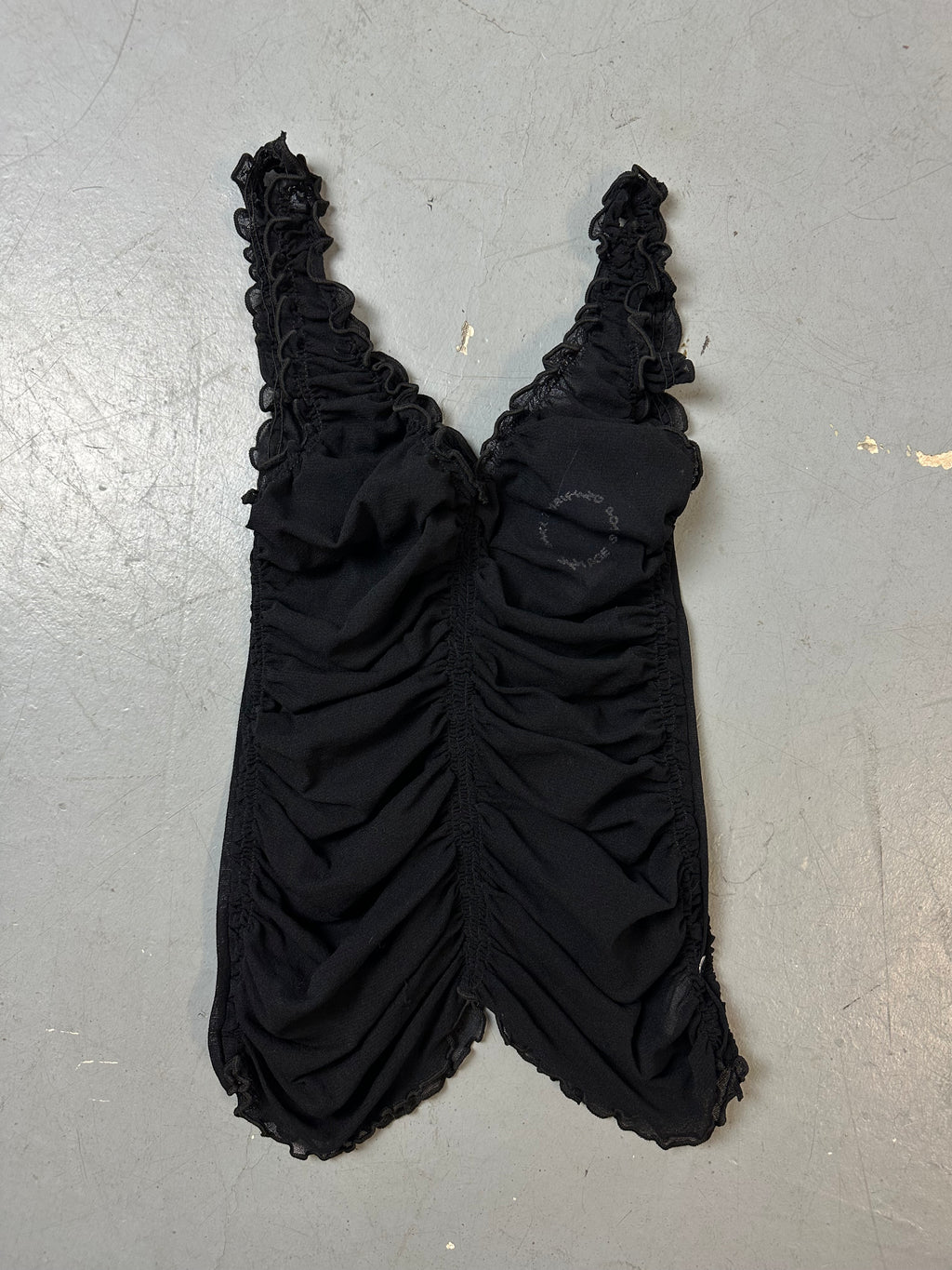 Vintage Black Seethrough Mesh Top S