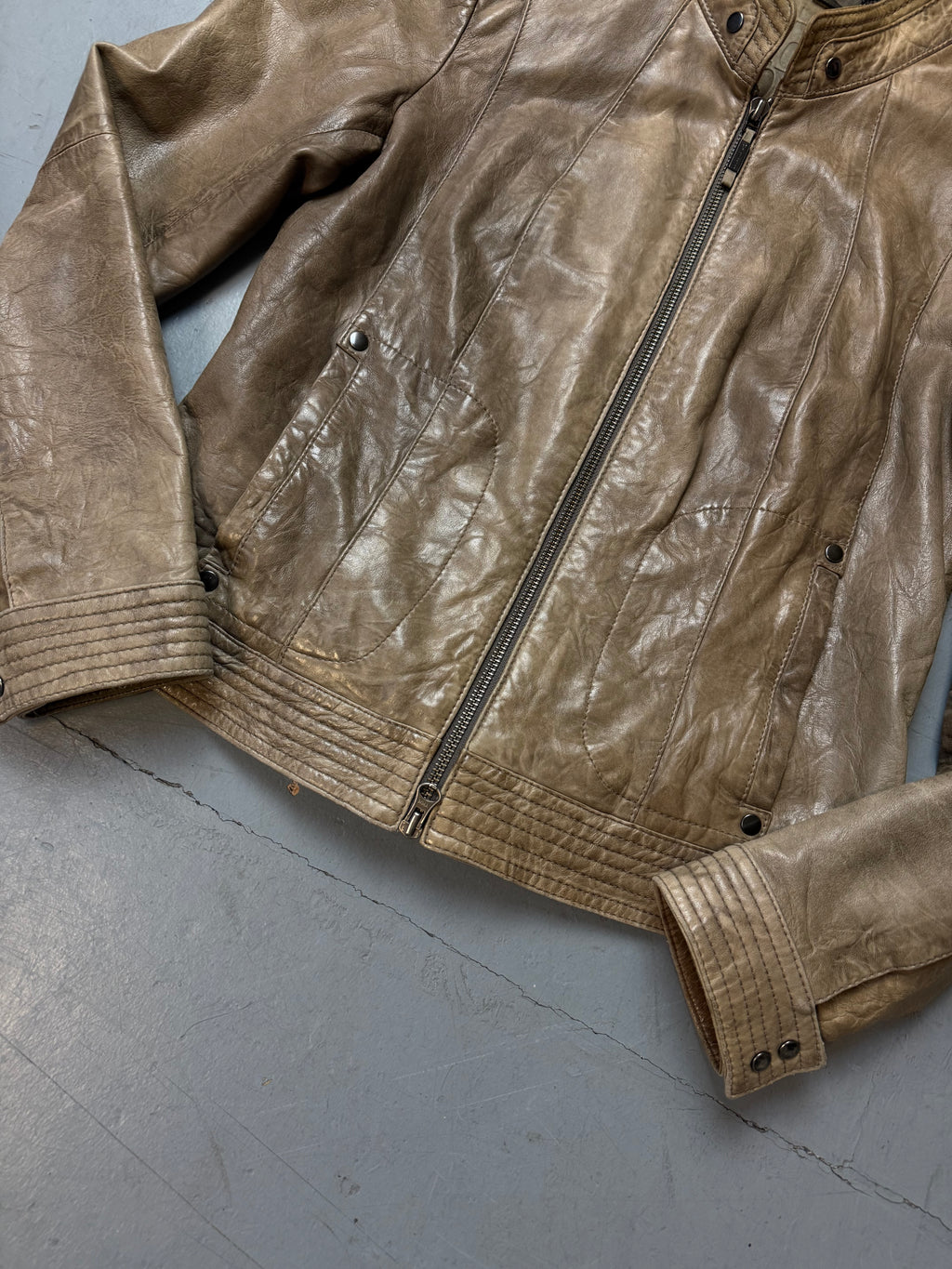 Vintage s. Oliver Light Brown Leather Jacket S