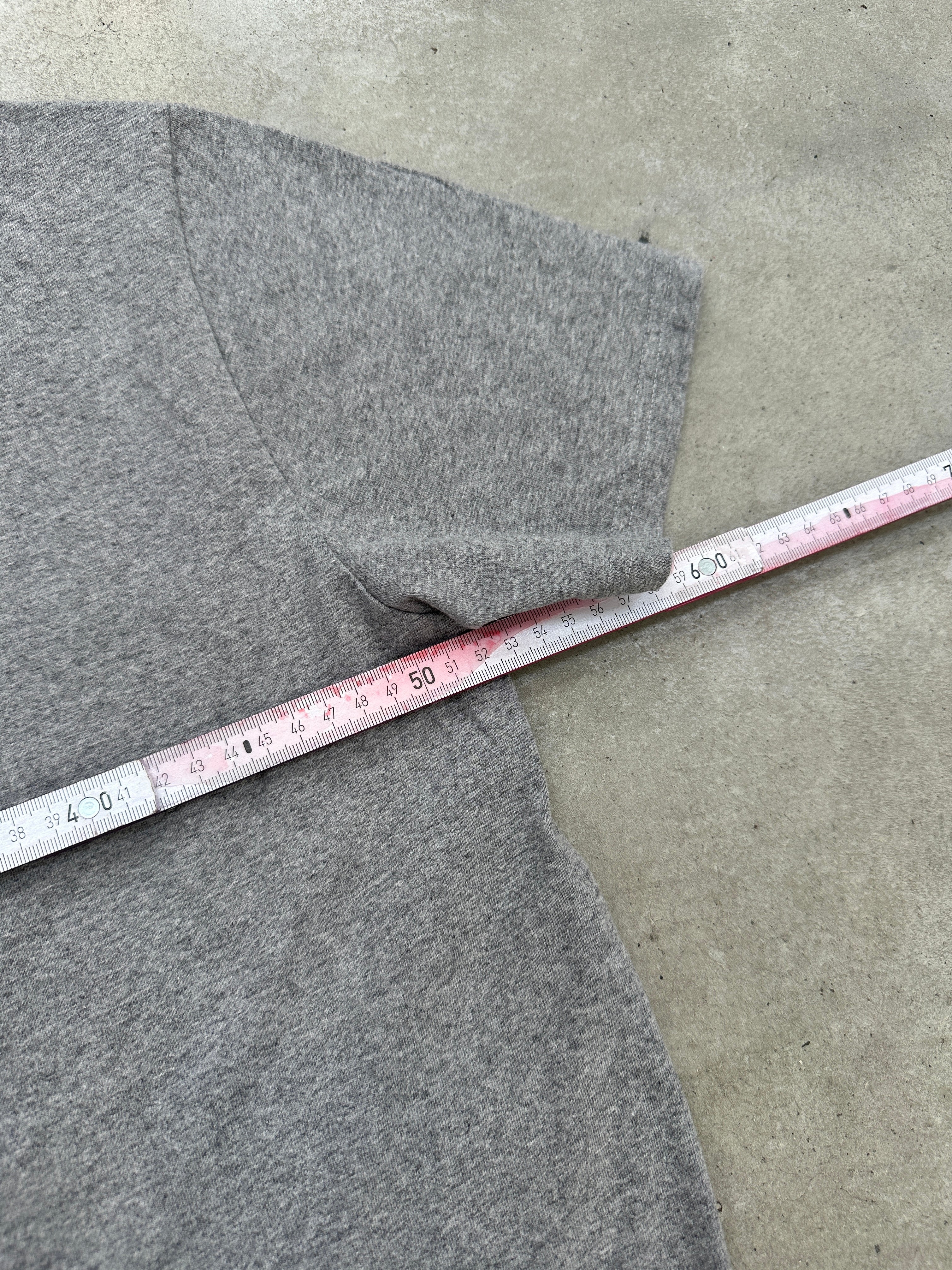 Vintage Lee Grey Printed T-Shirt L für Herren. Y2K Second Hand 2000s Fashion