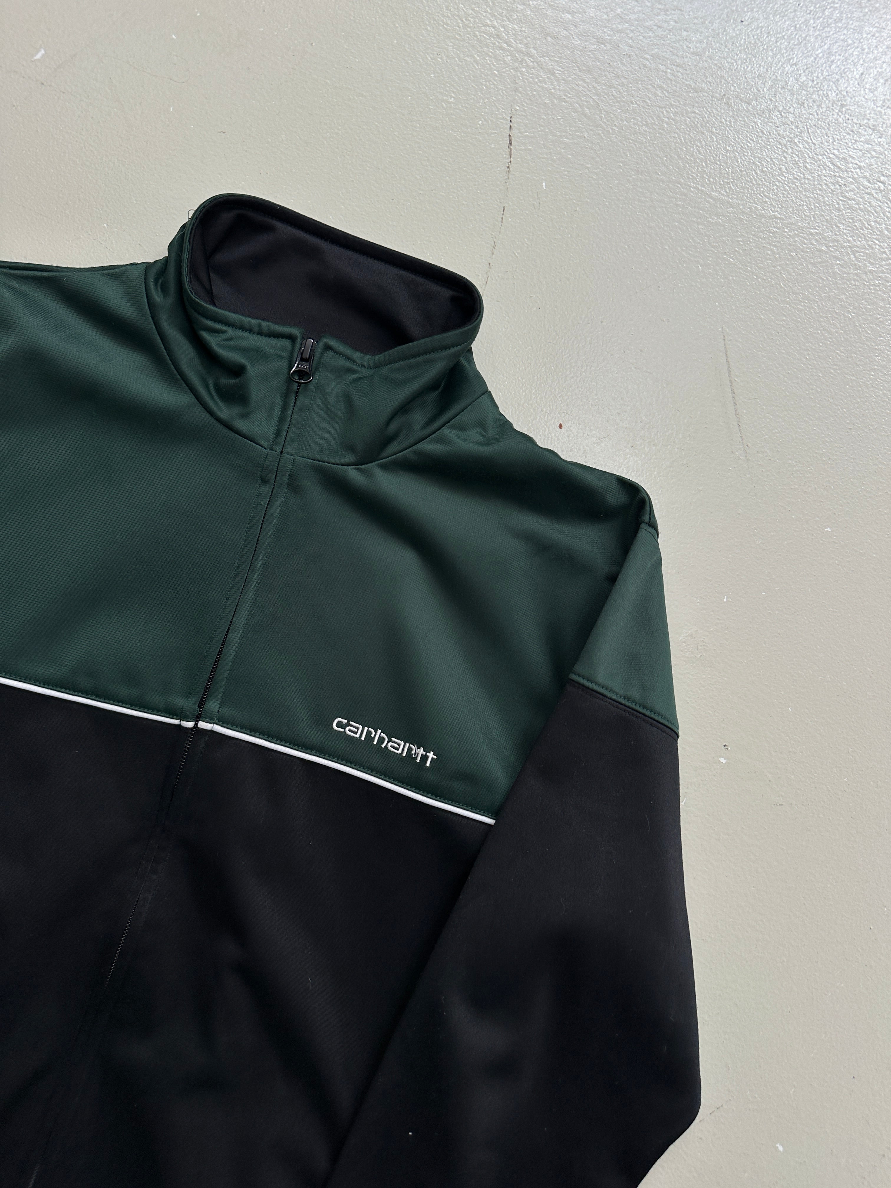 Vintage Carhartt Black and Green Track Jacket S/M