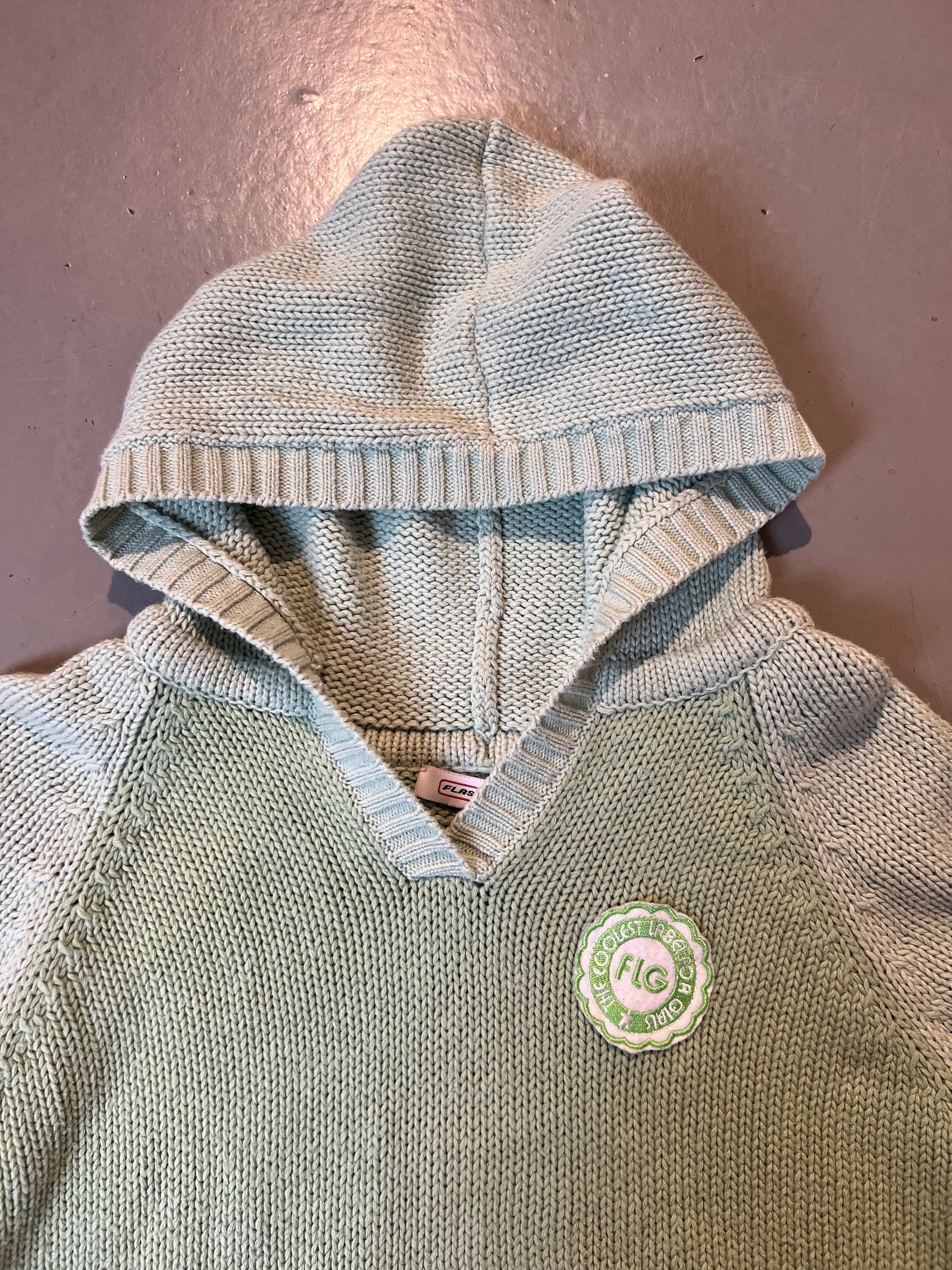 Vintage Green Knit Hoodie XS/S