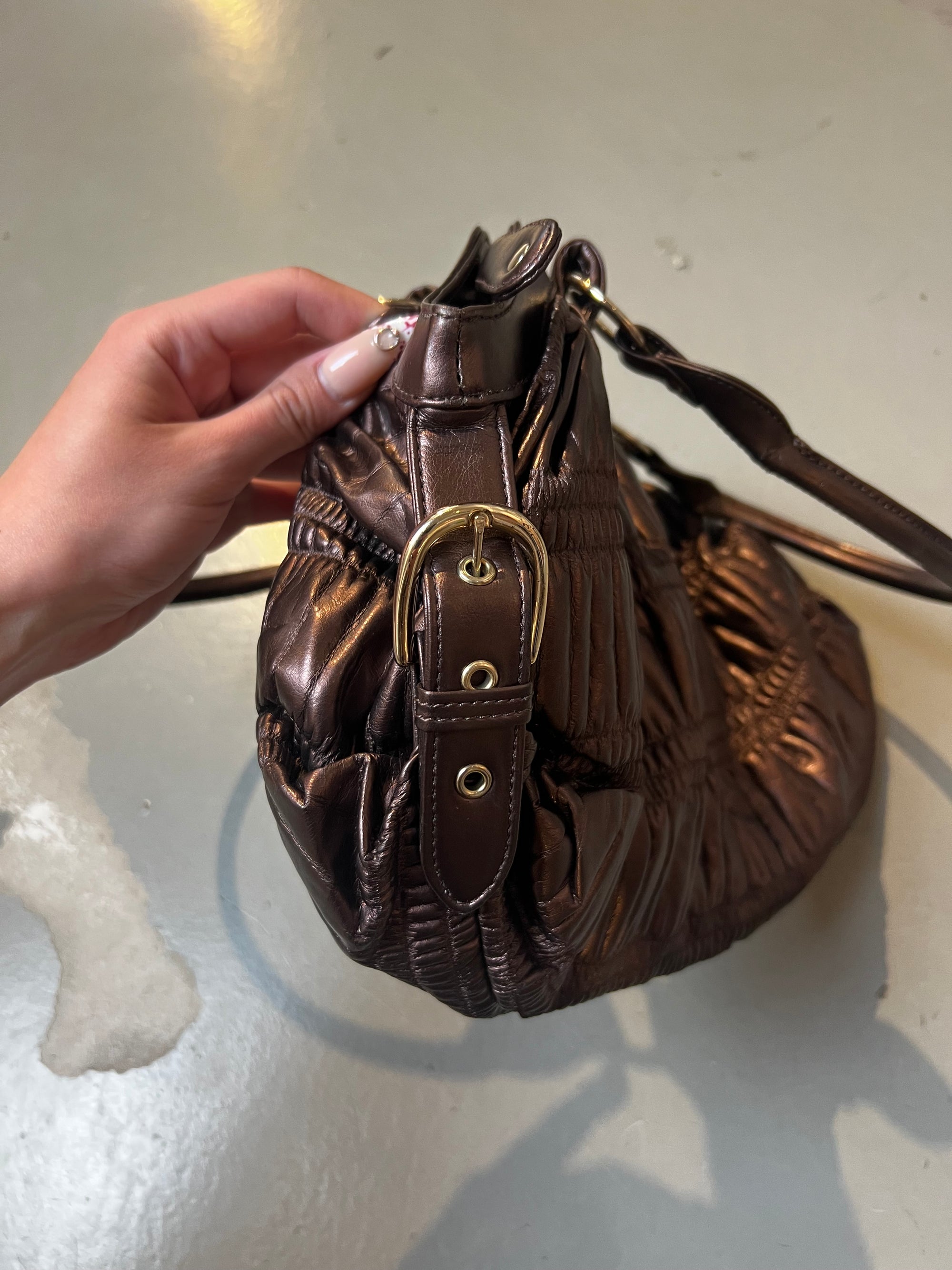 Vintage Y2K Bronze Shimmer Mini Bag