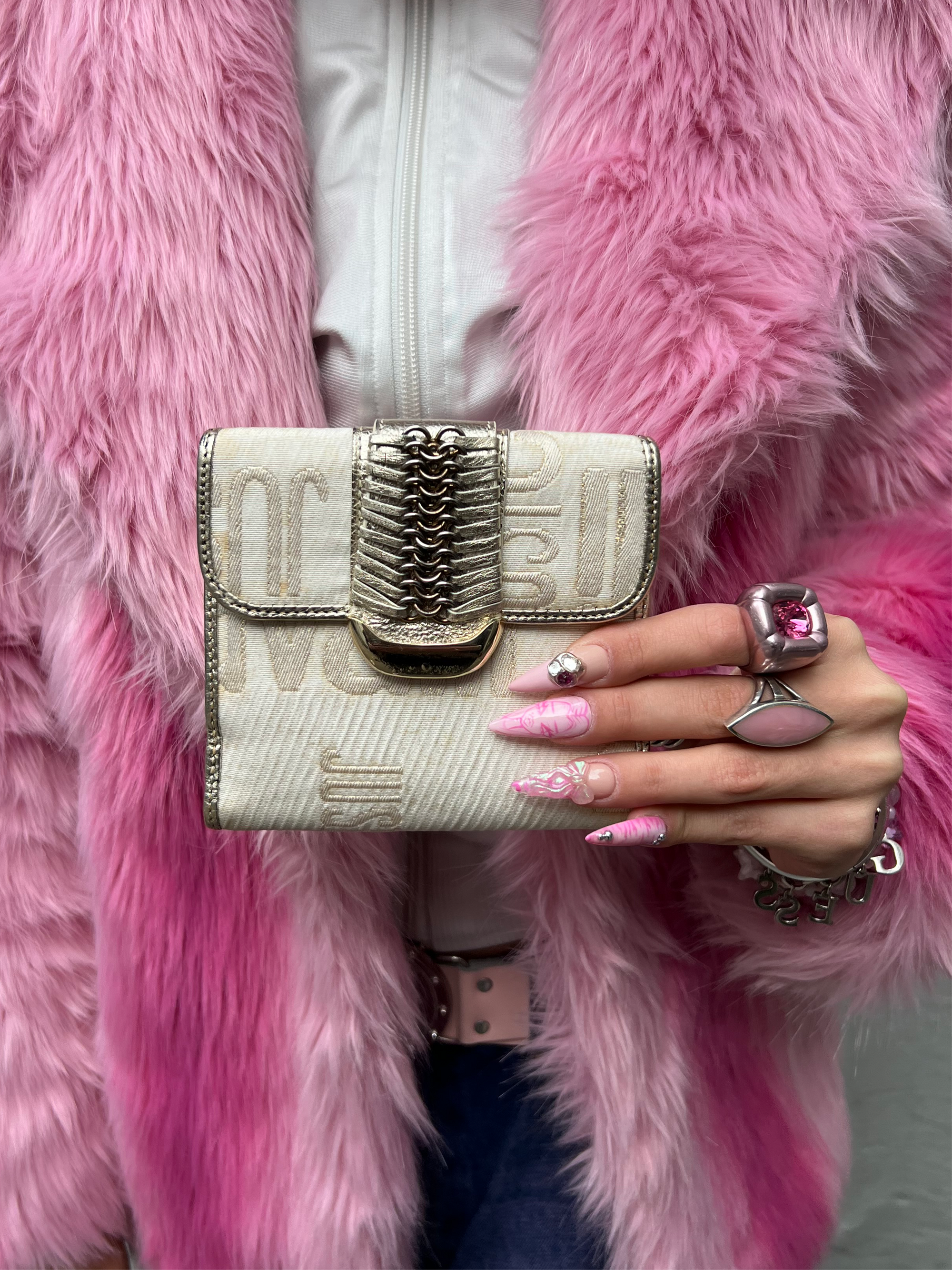 Vintage Beige & Gold Just Cavalli Wallet