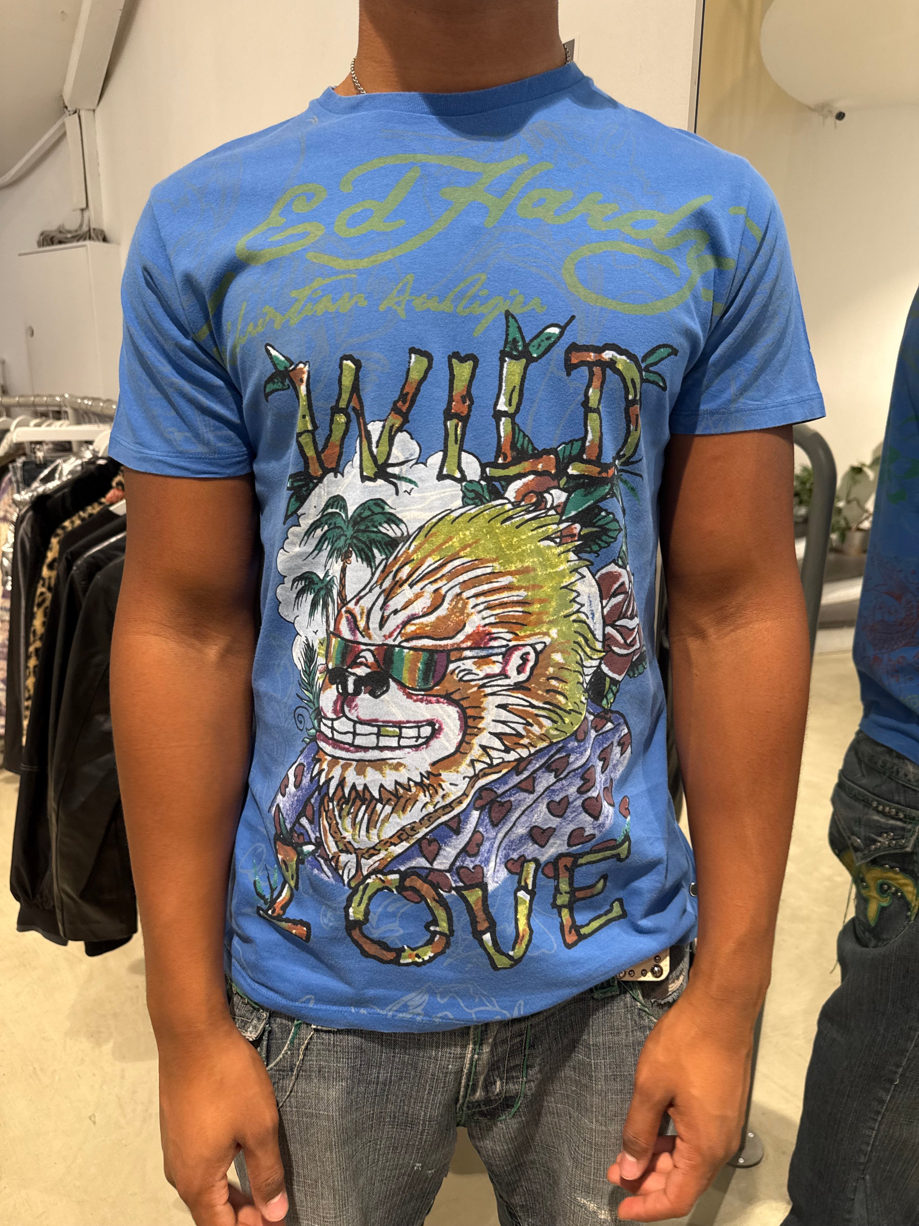 Vintage Ed Hardy Blue T-Shirt (L)