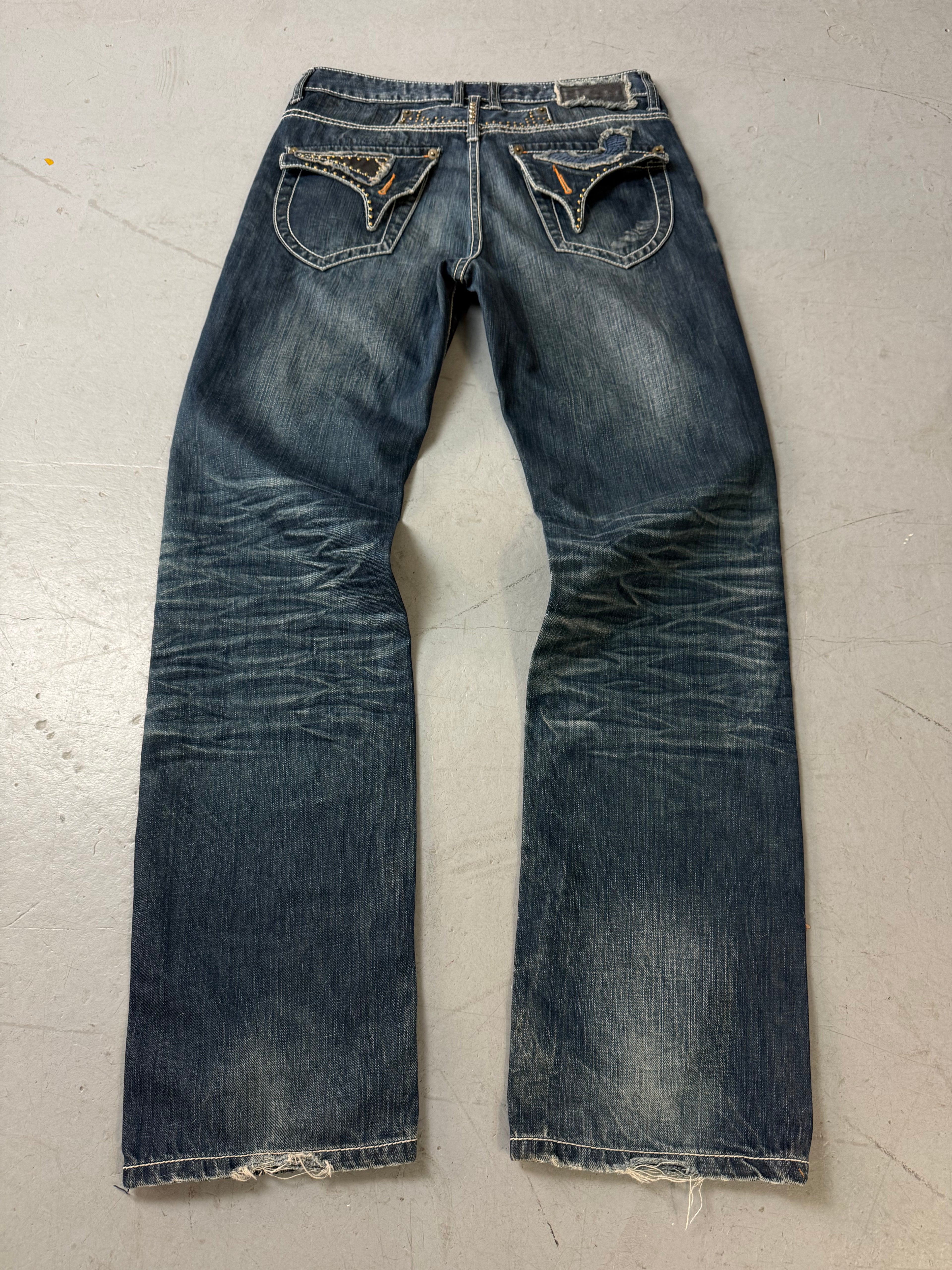 Vintage Big Train Japanische baggy Denimmfür Herren Y2K Second Hand Fashion