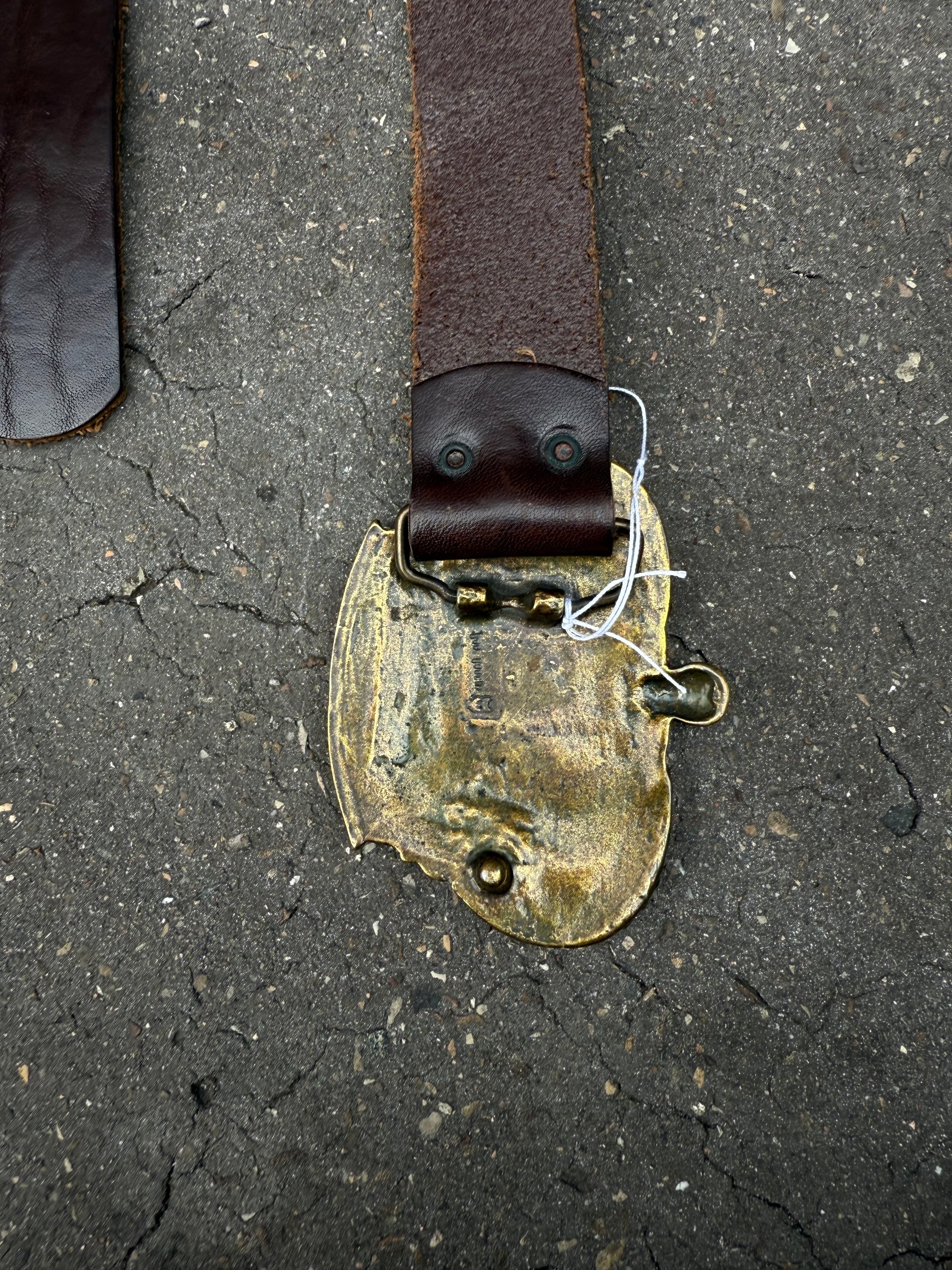 Vintage Fronhofer Crown Buckle Leather Belt