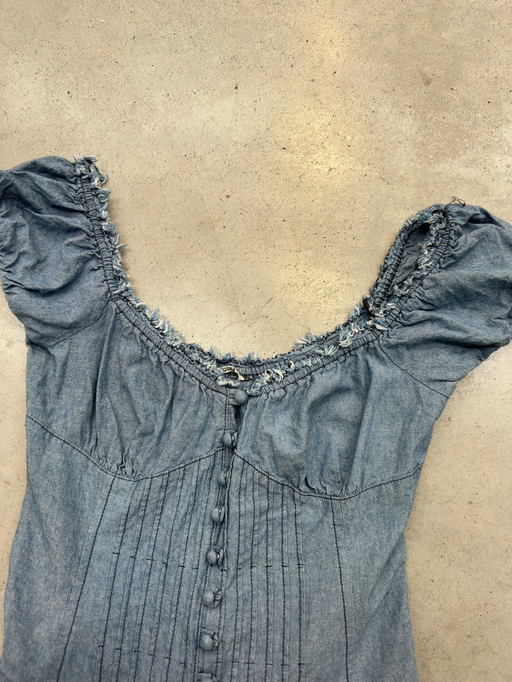 Vintage Guess Denim Back Corsett Top S