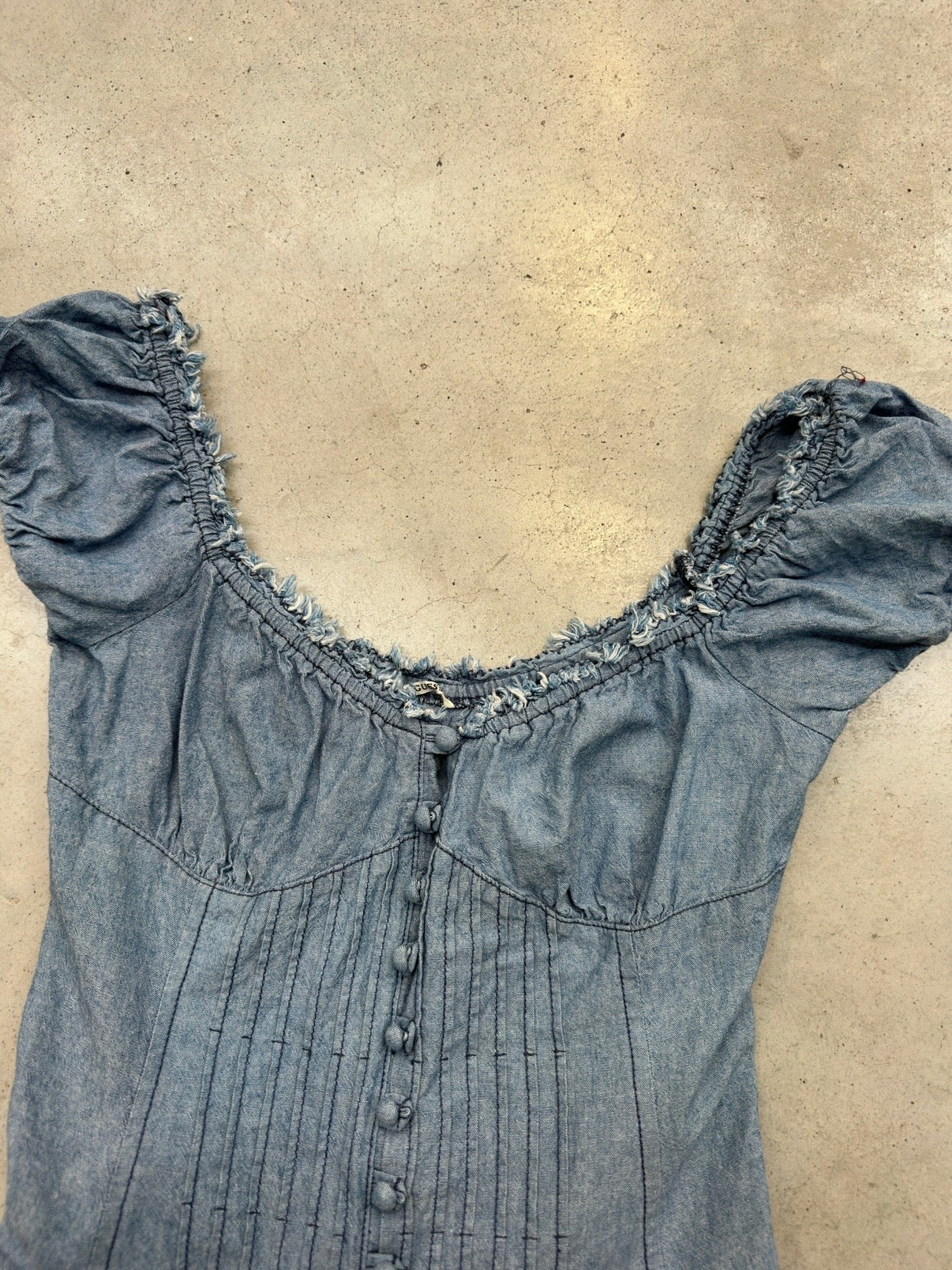 Vintage Guess Denim Back Corsett Top S