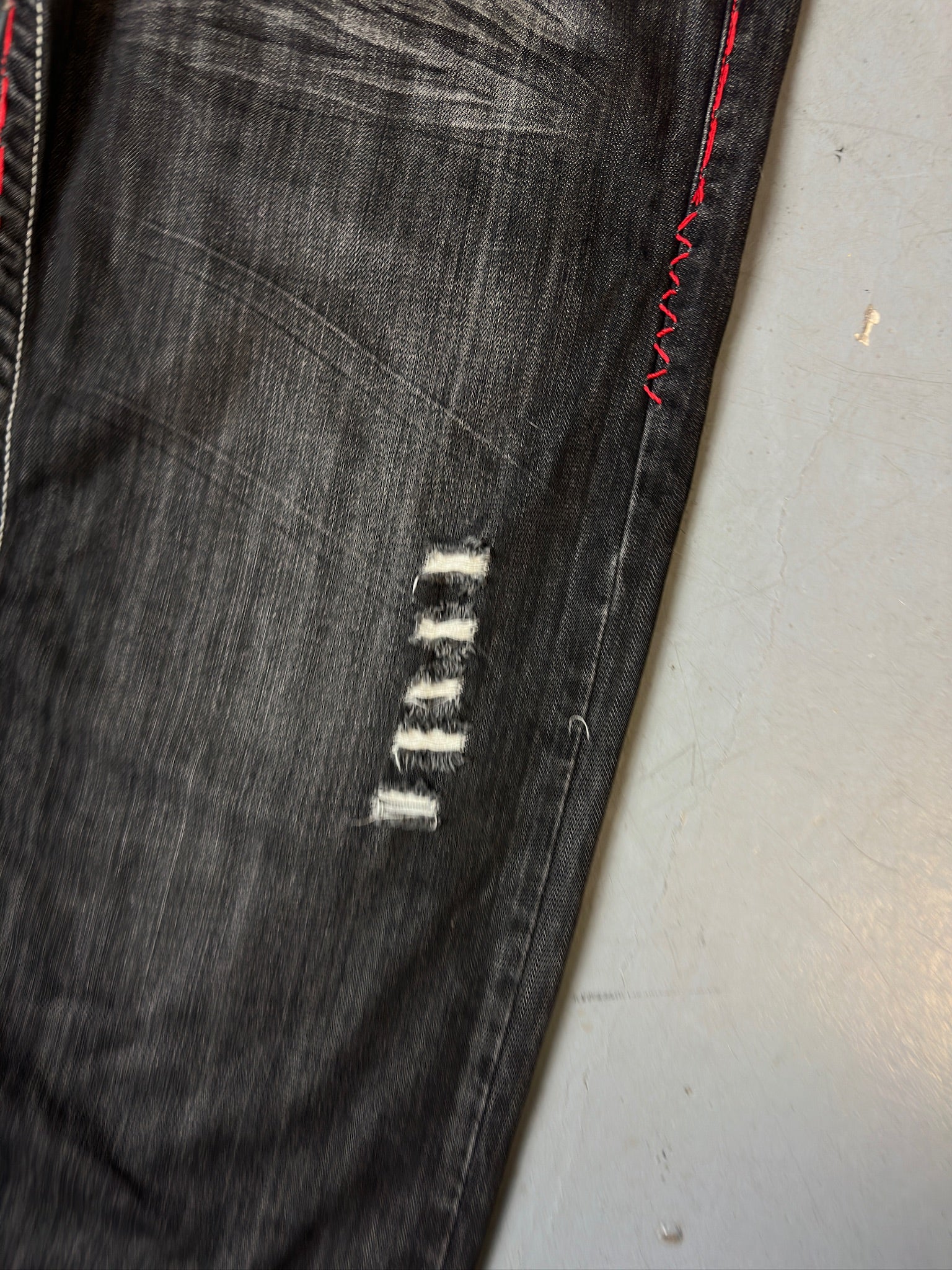 Vintage Level7 Black and Red Baggy Jeans XL