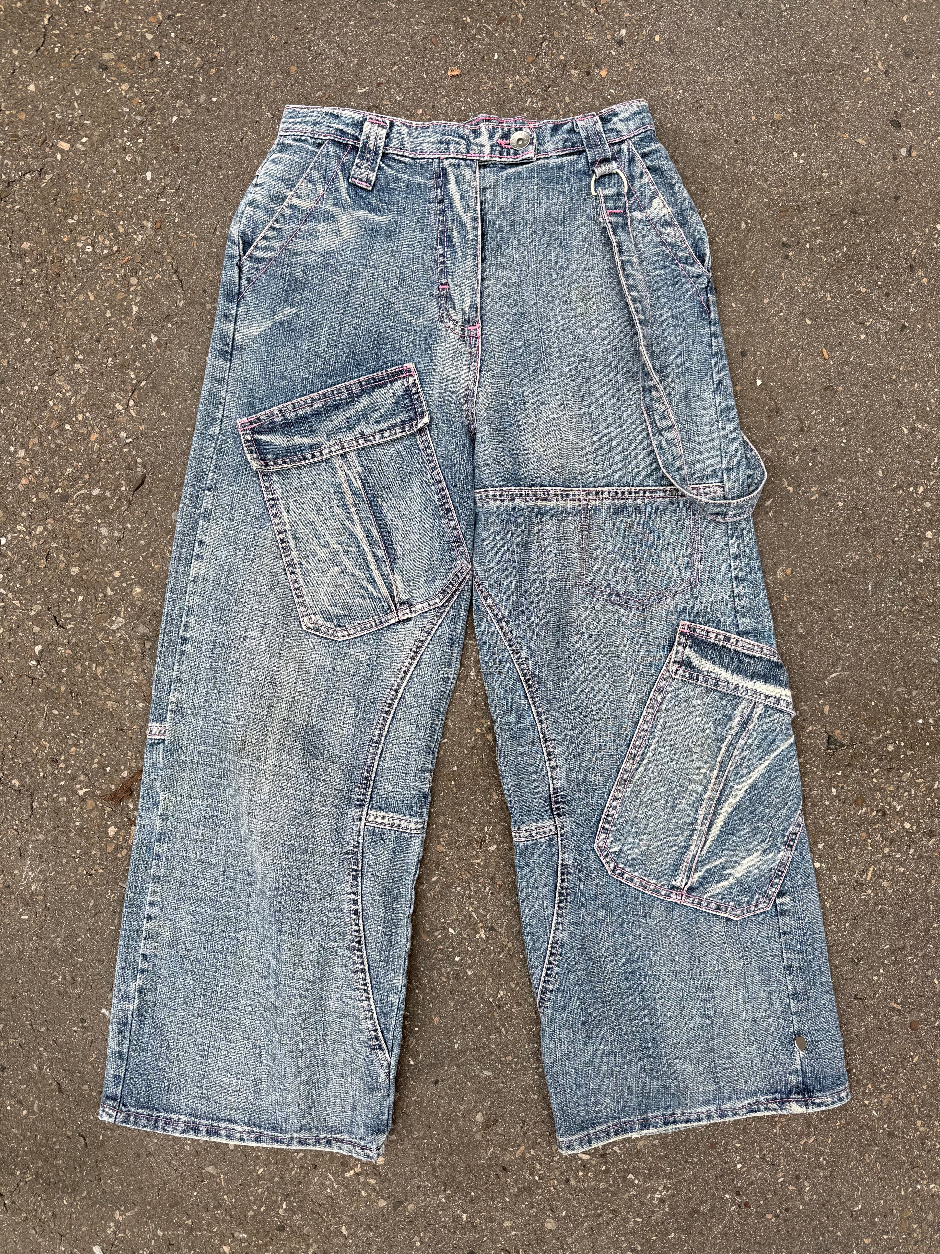 Produktbild von Vintage Cargo Denim mit Pink Stitching XXS von vorne