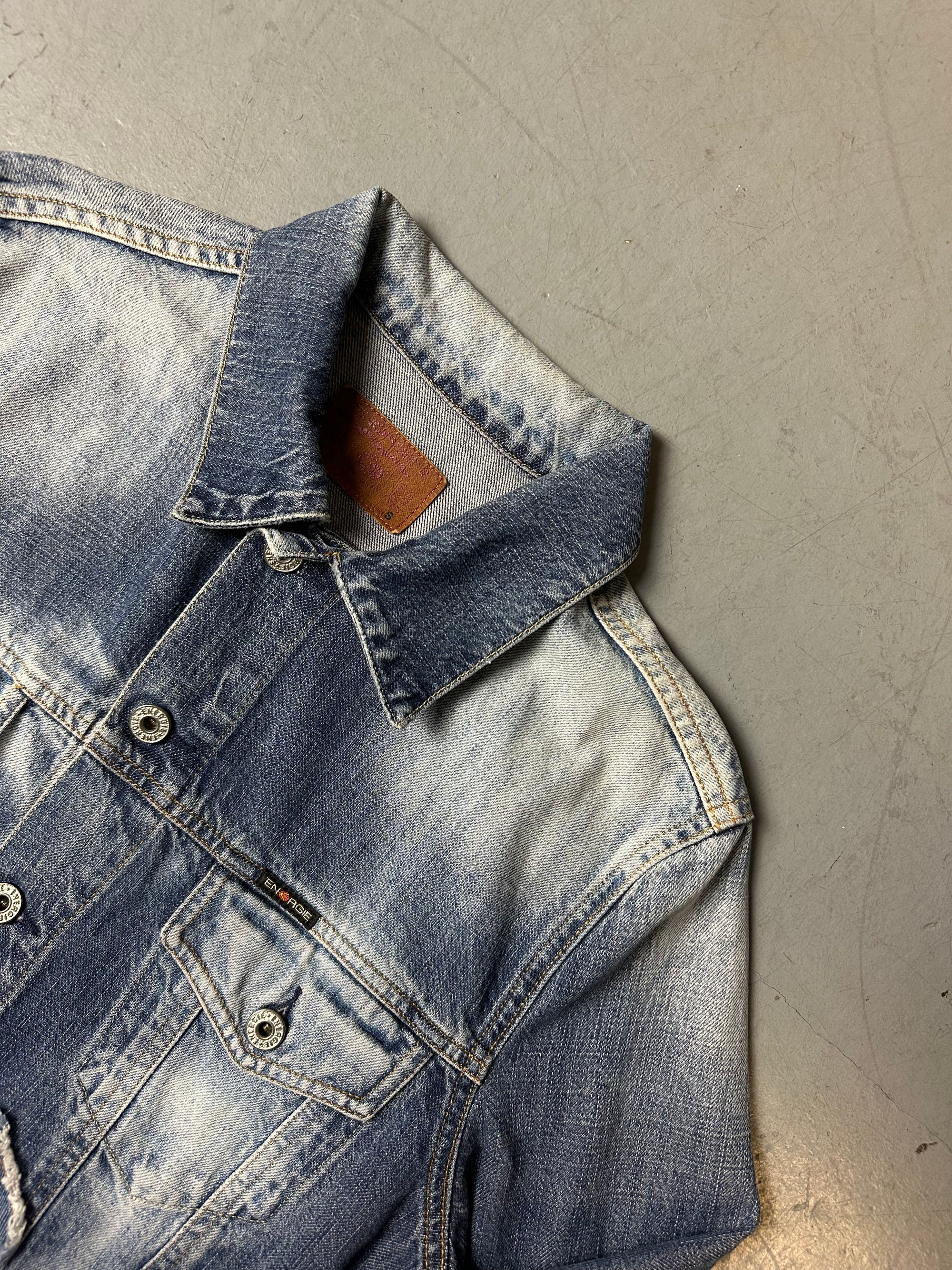 Vintage Energie Jeans Jacket with Patches S/M