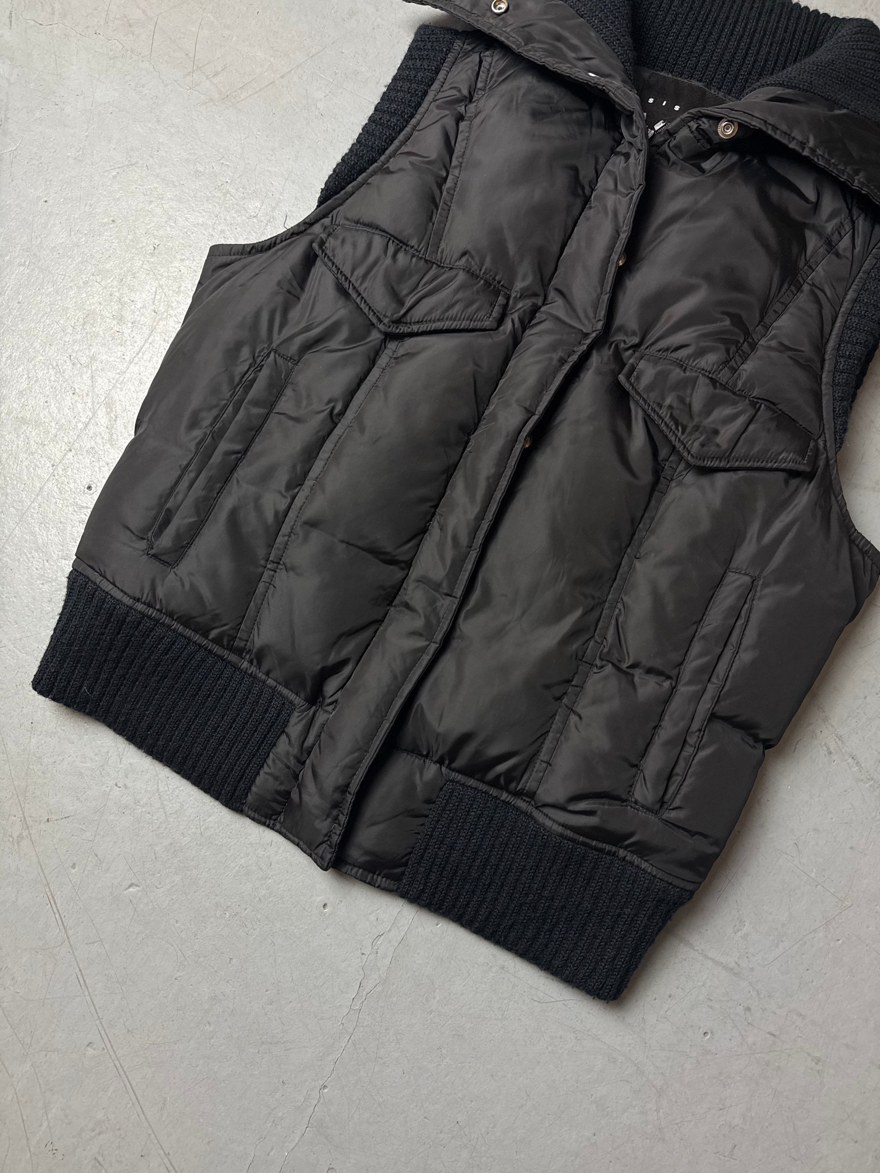 Schwarze Puffer Weste y2k vintage Sisley 