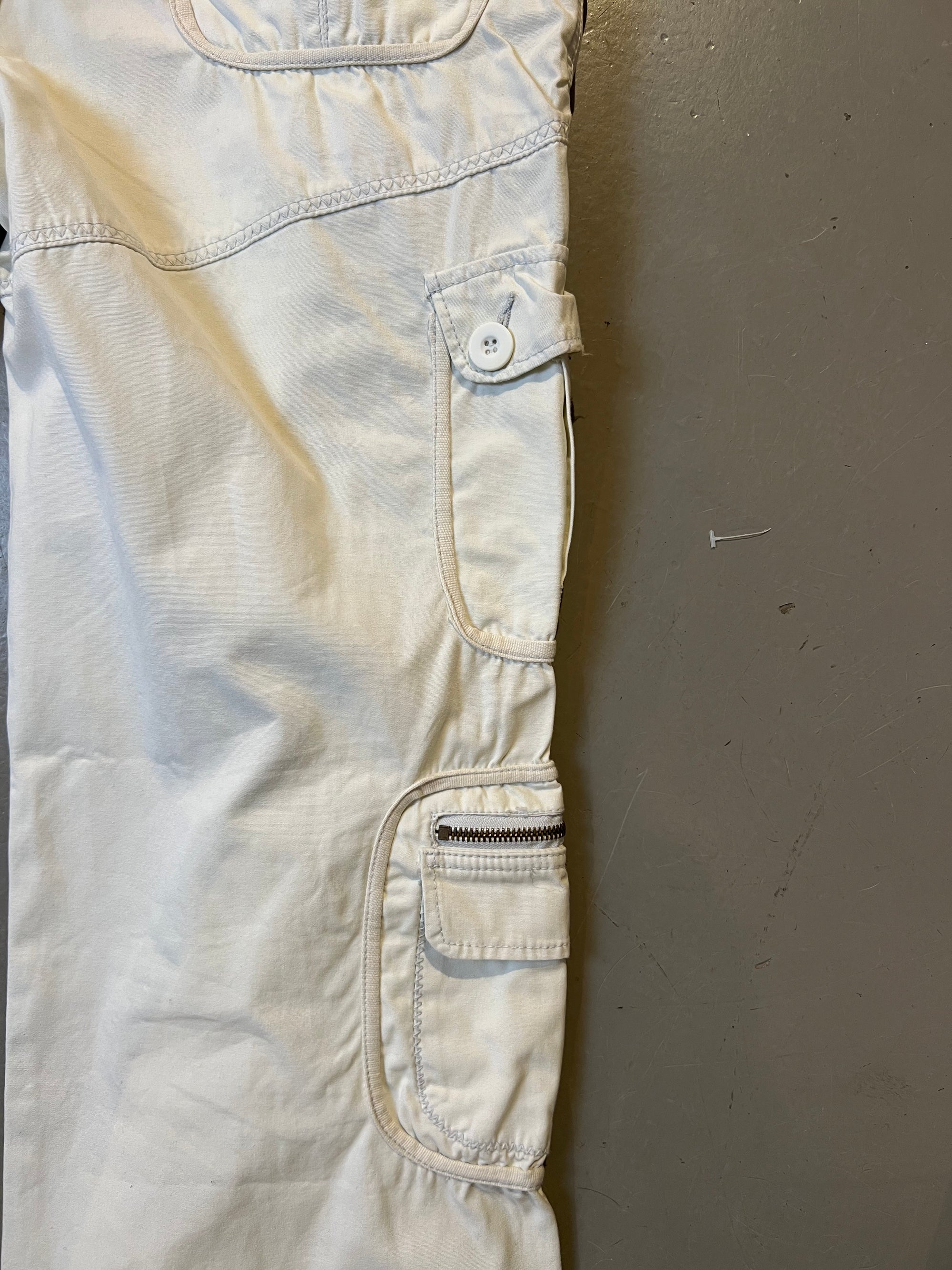 Vintage White Cargo Pants S/M