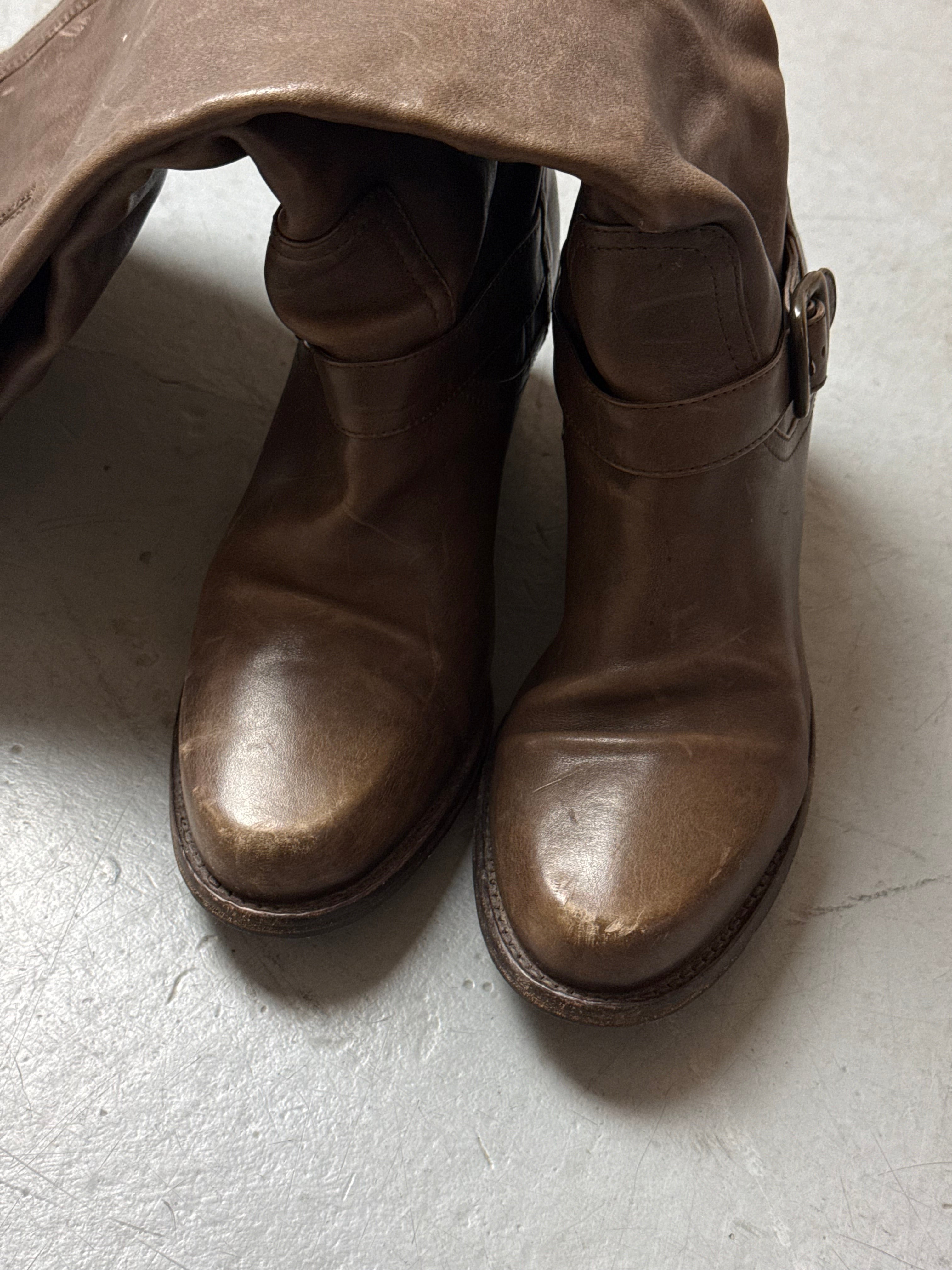 Vintage Italian Brown Leather Boots 39