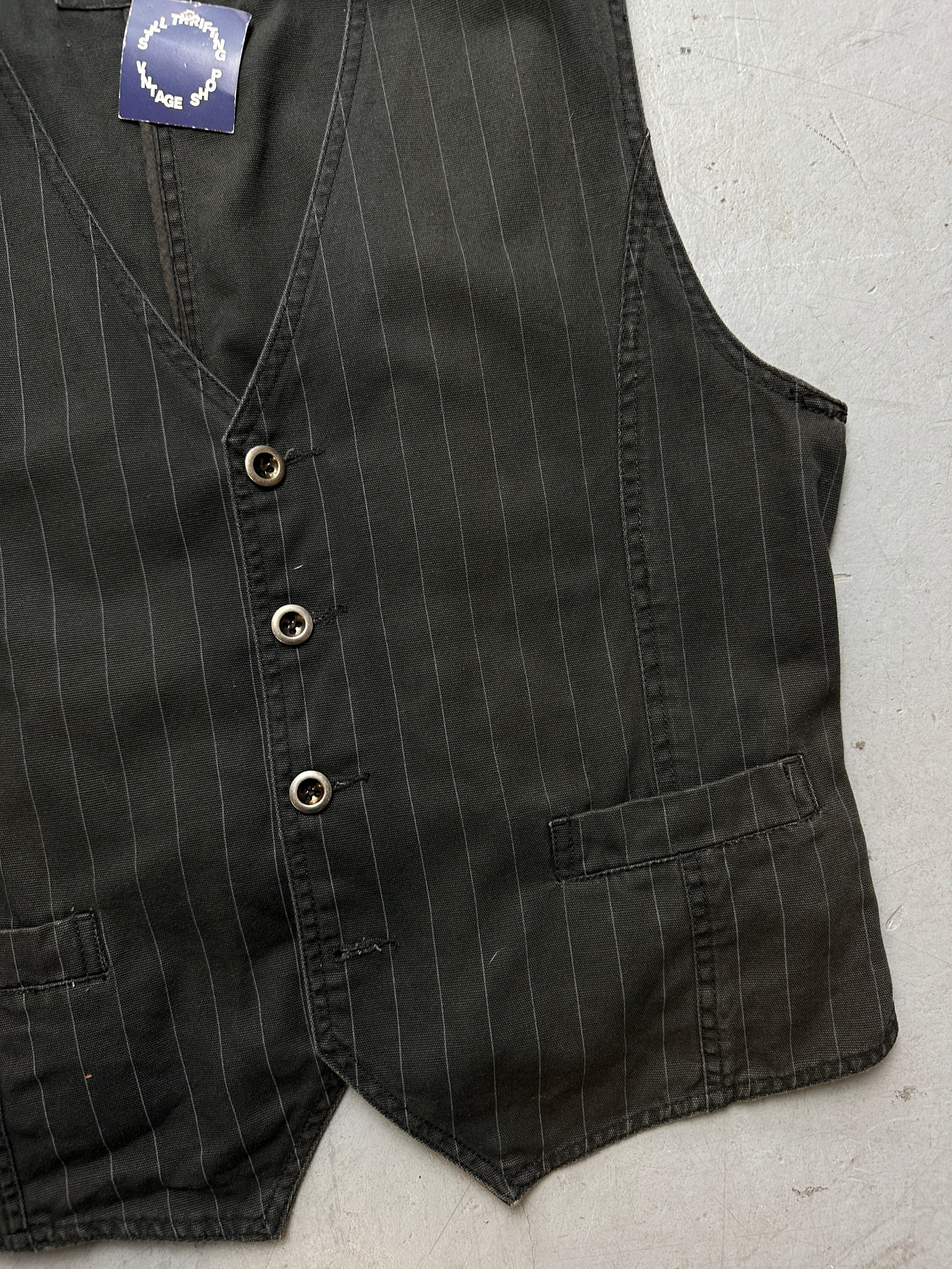 Detailliertes Produktbild von Vintage Pinstripe Vest XL von vorne