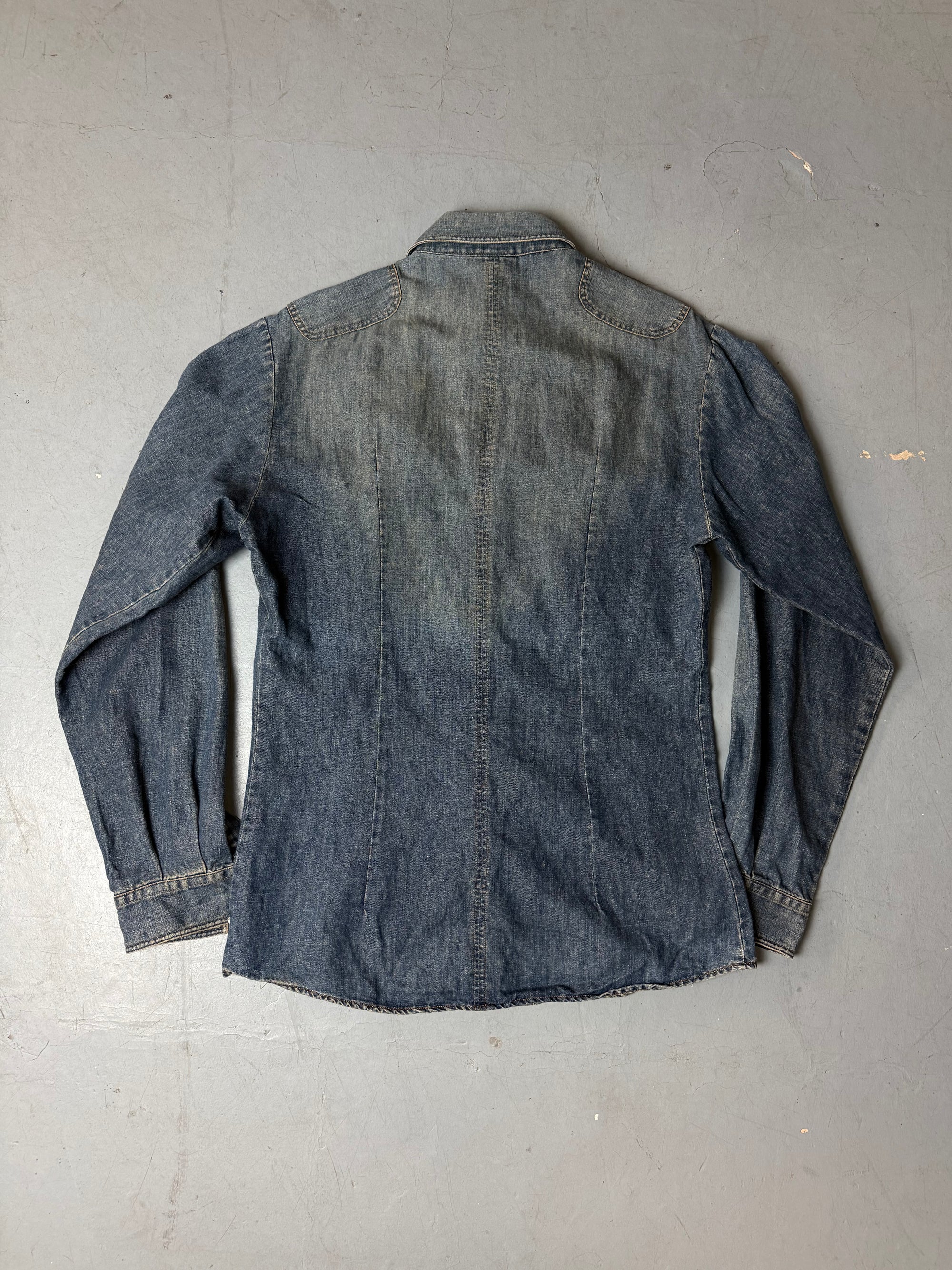 Produktbild von Vintage Dolce&Gabbana Denim Button Up Shirt von hinten