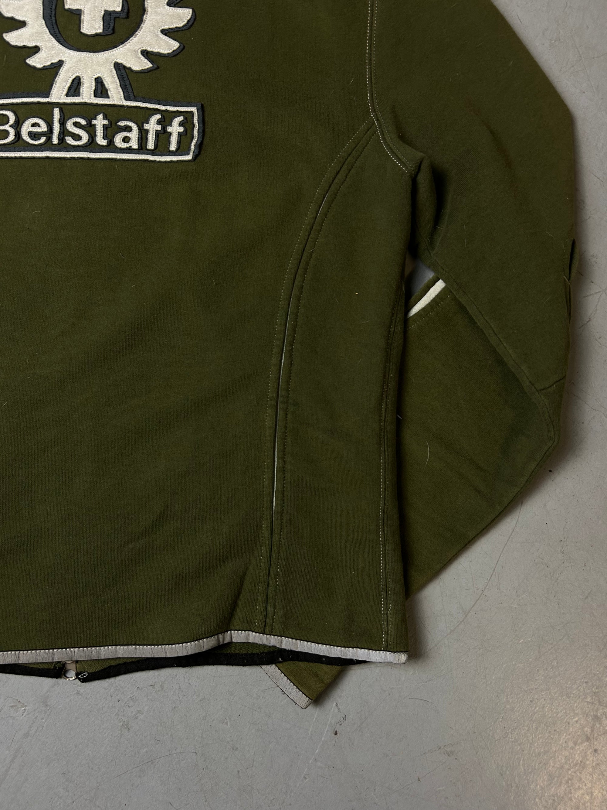 Vintage Belstaff Green Zip Up Sweater L