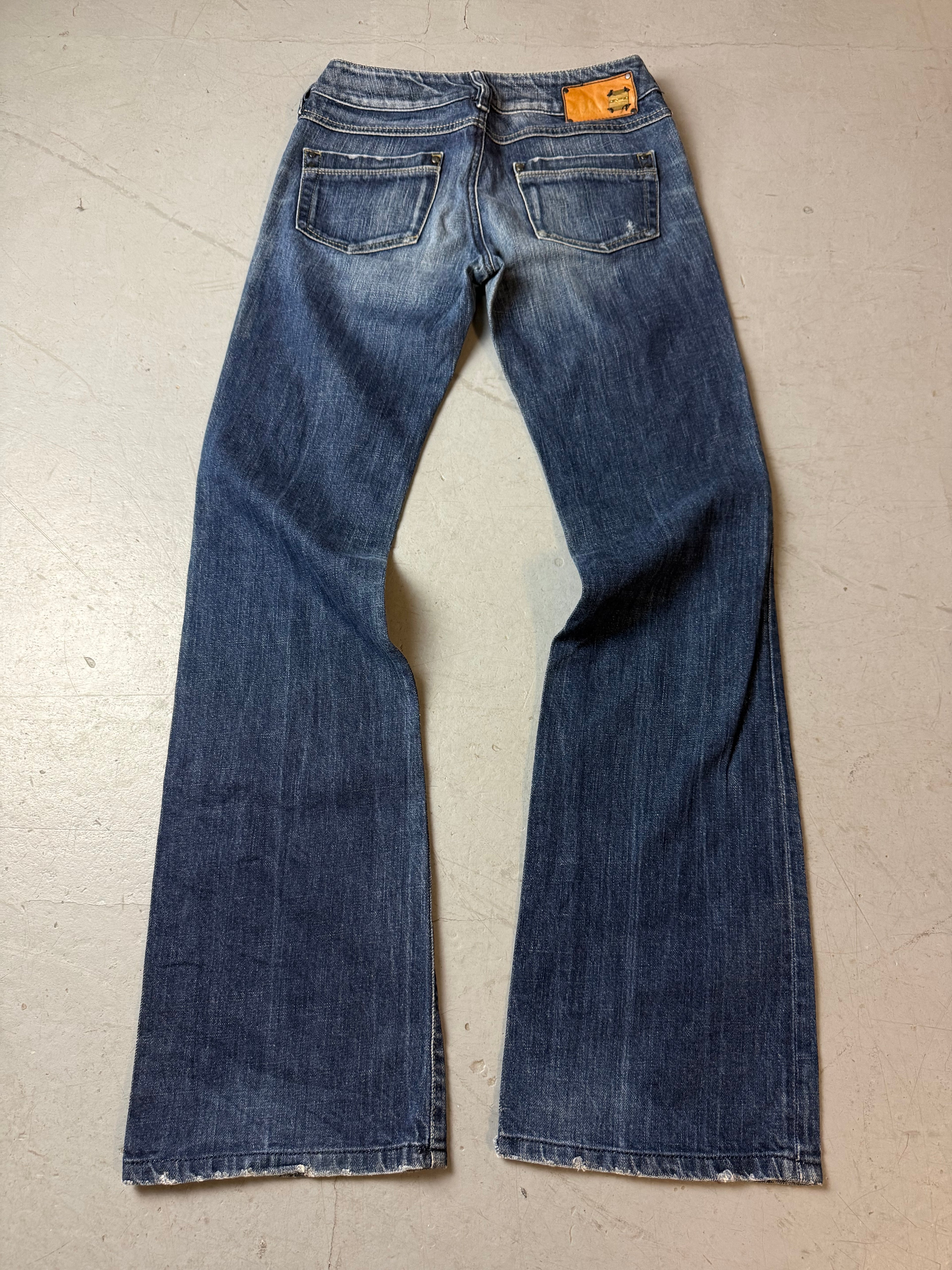 Vintage Diesel Dark Blue Low Waist Bootcut Jeans.Y2K Second Hand 2000s Fashion