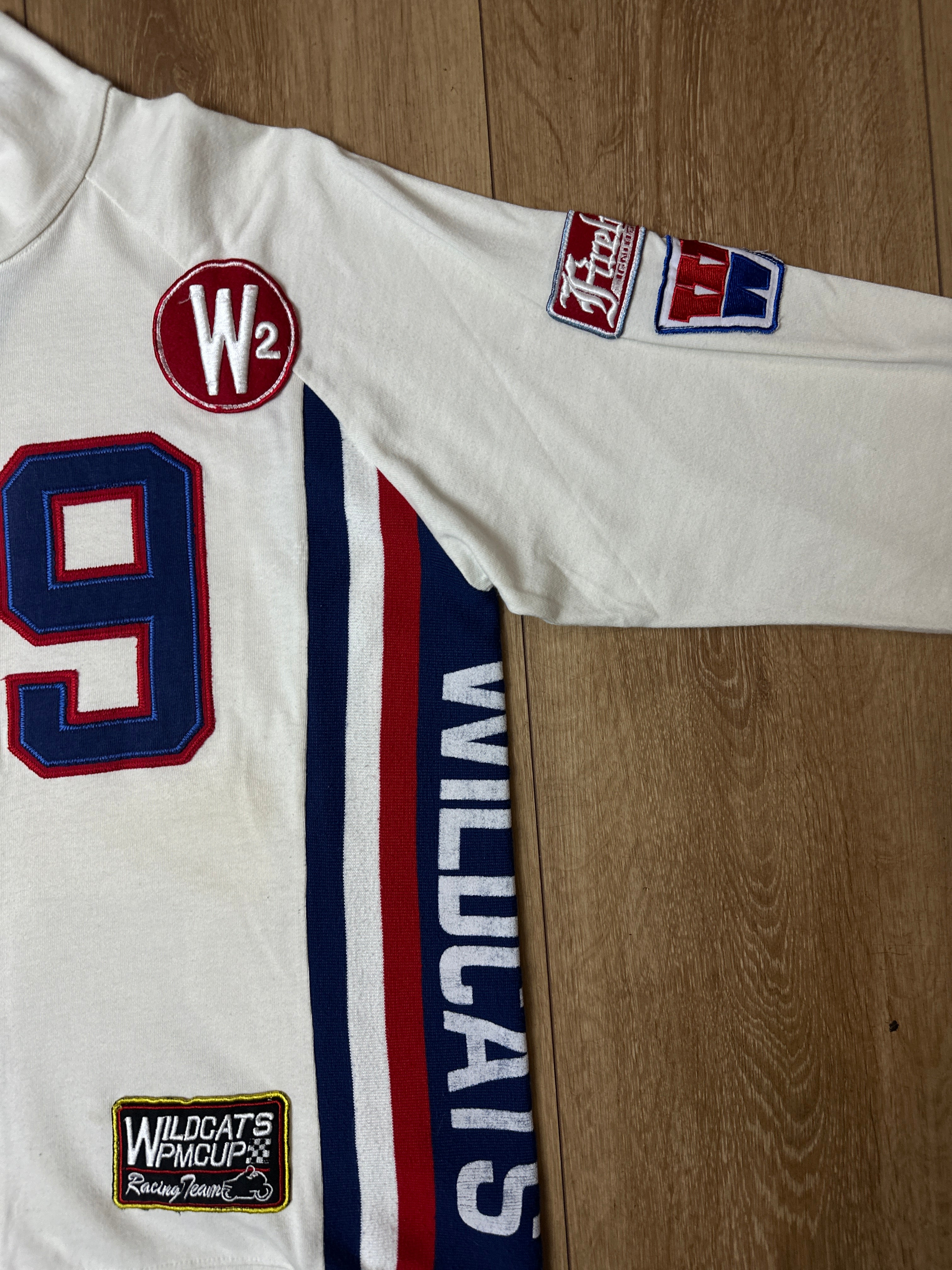 Vintage White Patched Track Jacket L/XL