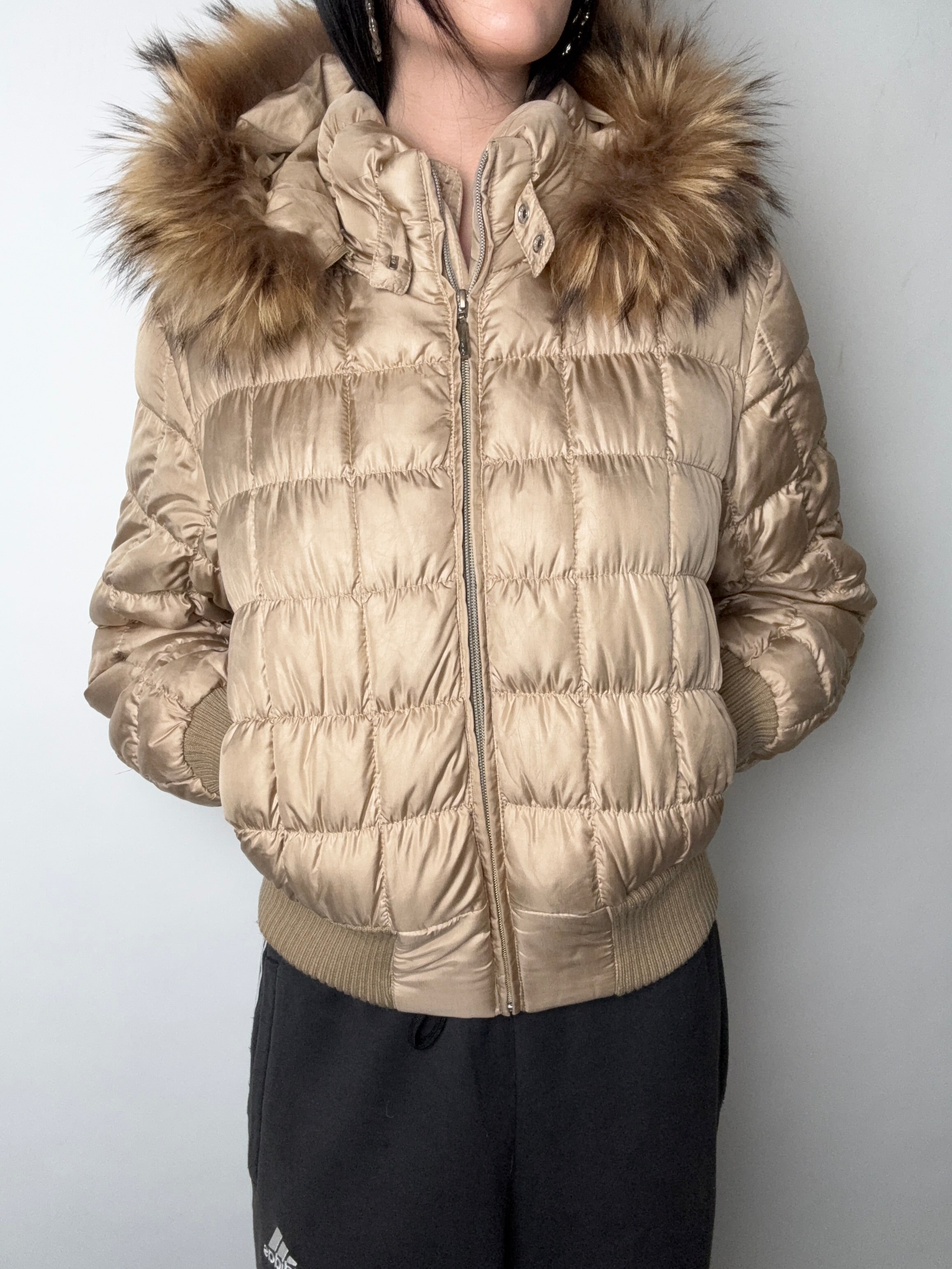 Vintage Feyem Y2K Light Brown Down Jacket S/M