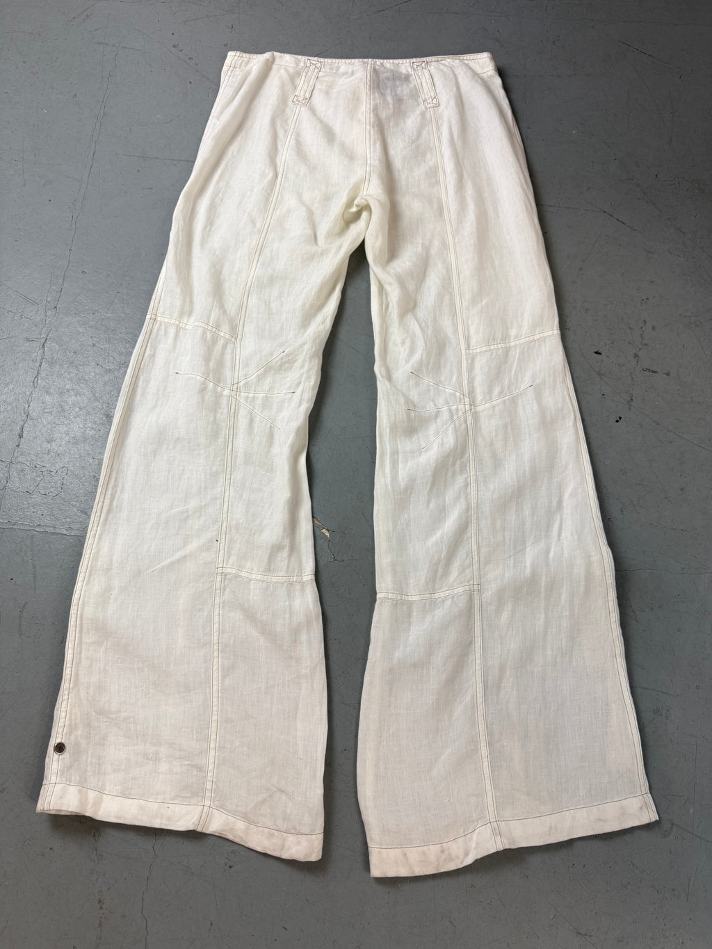 Vintage Max&Co White Linen Pants für Herren. Secondhand Y2K 2000s Fashion