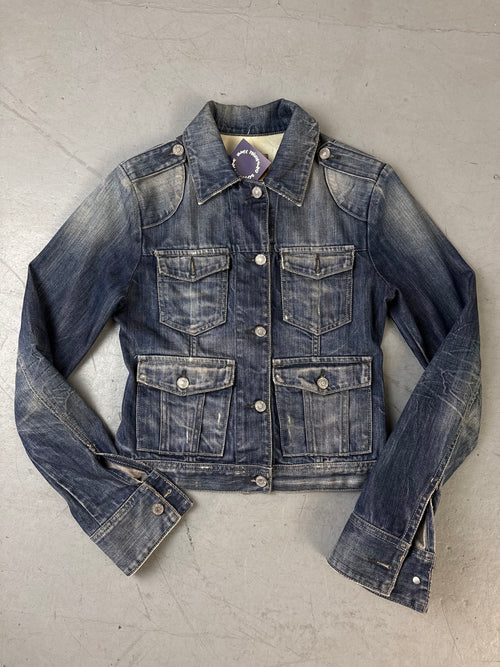 Vintage The Ninth Denim Jacket für Damen. Y2K Second Hand 2000s Fashion
