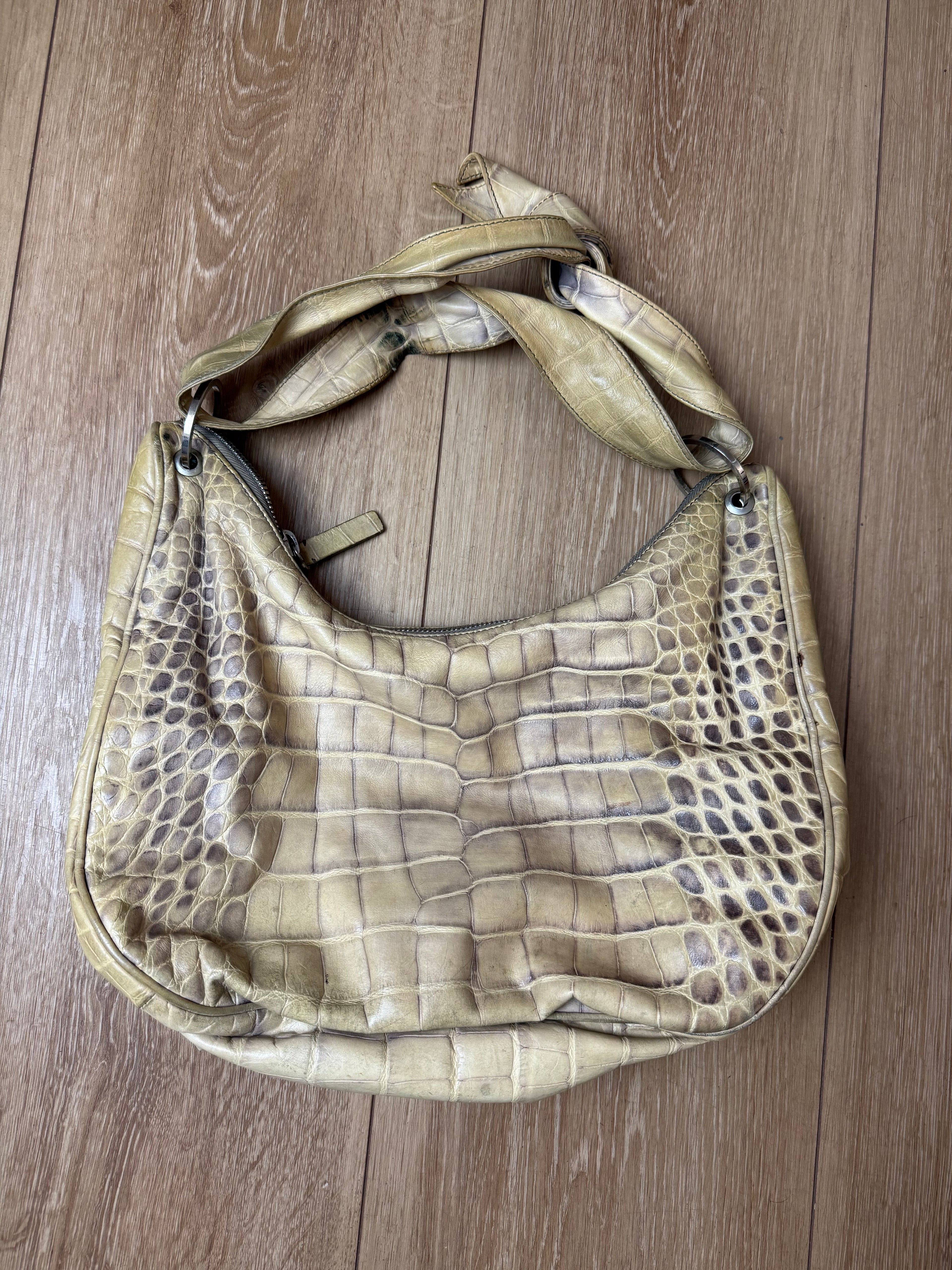 Produktbild von Vintage Borbonese Crocodile Leather Optic Bag