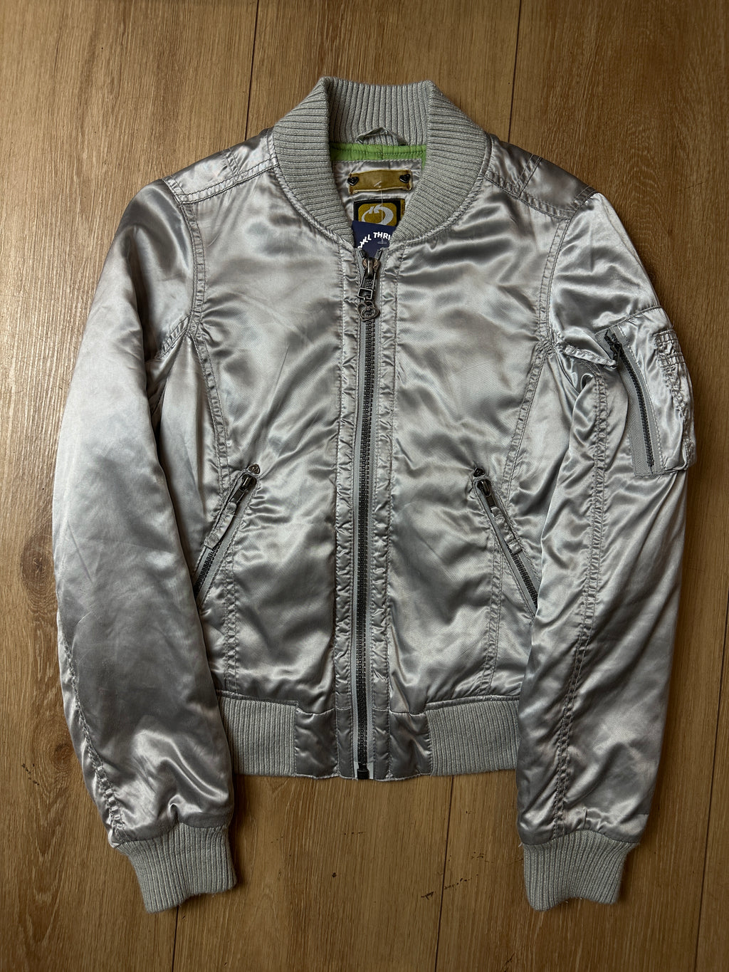 Vintage Silver Bomber Jacket XS/S