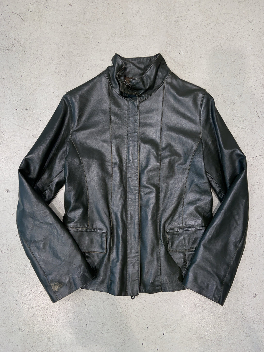Vintage Conbipel Grüne Leder Jacke (S)