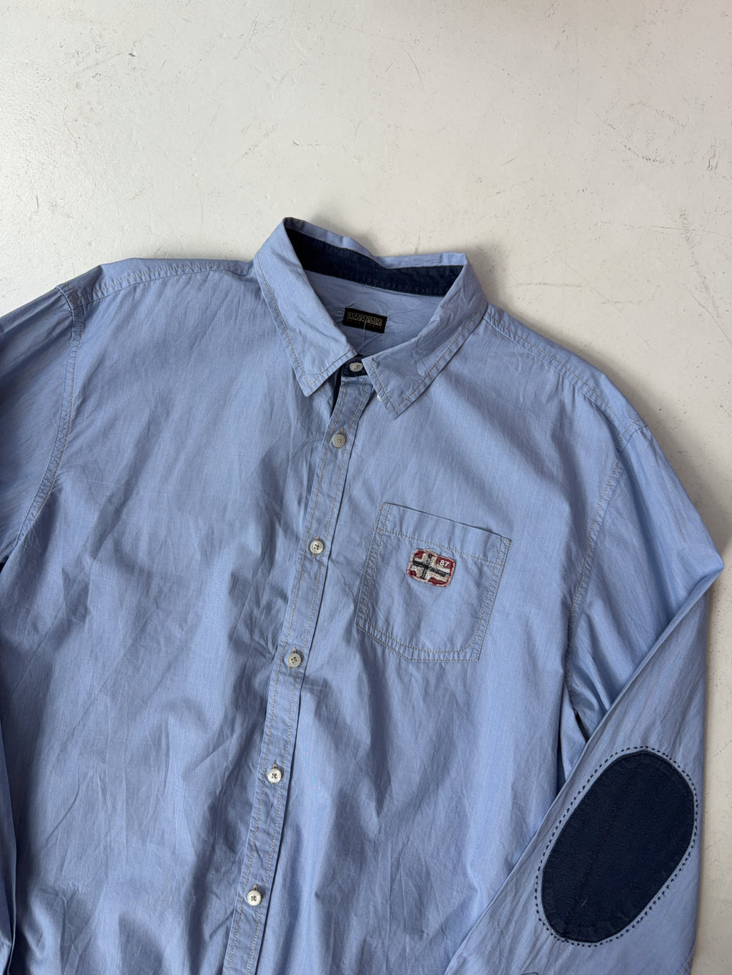 Vintage Napapijri Blue Shirt (XL)