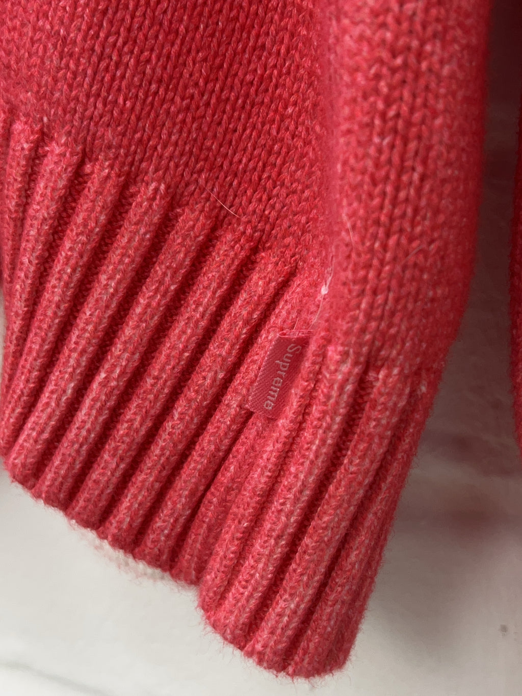 Supreme Printed Washed Knit Sweater Pink (L)