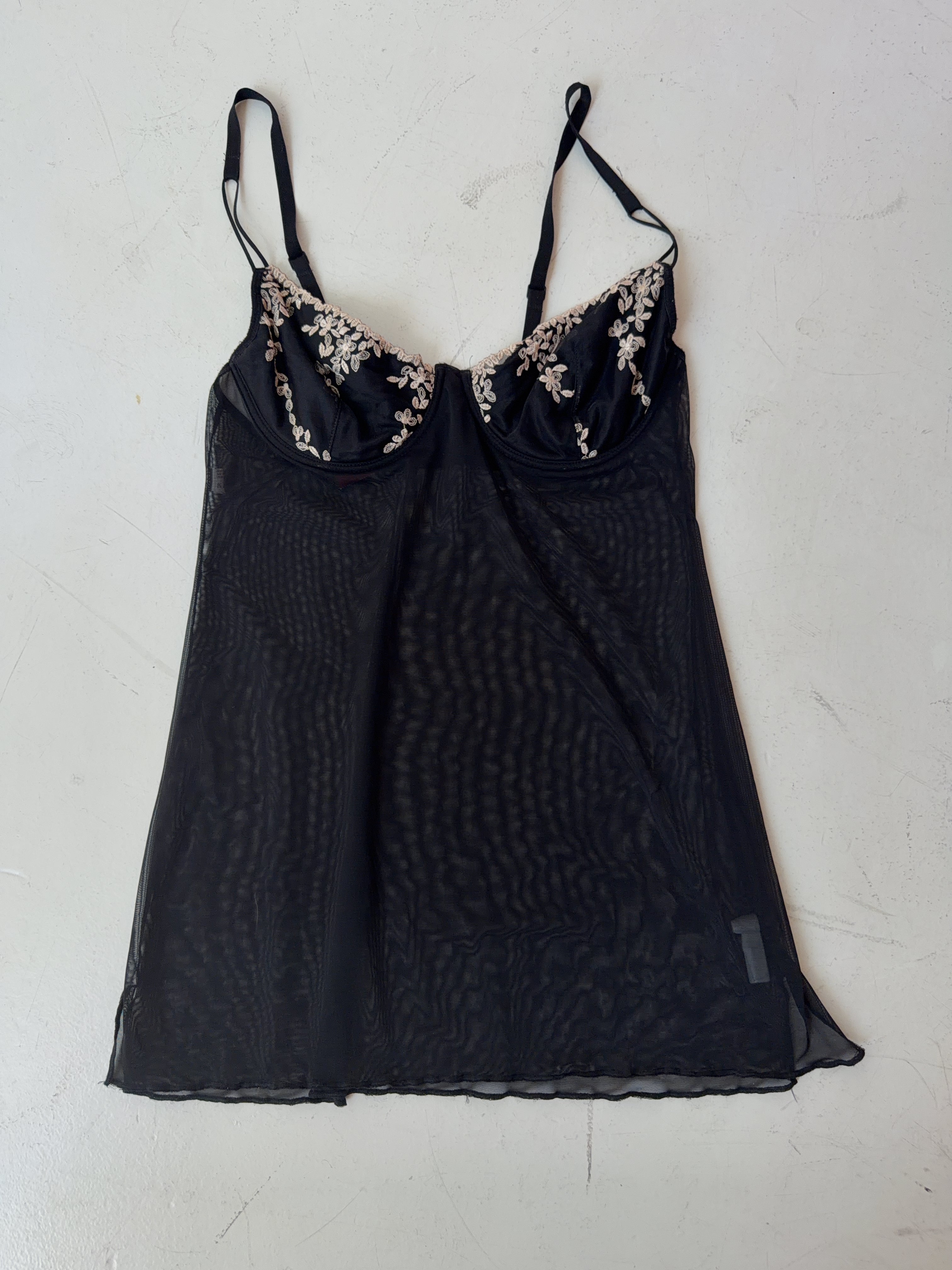 Vintage Black Mesh Top (M)