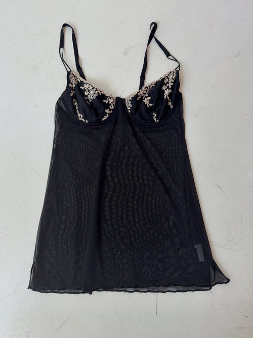 Vintage Black Mesh Top (M)