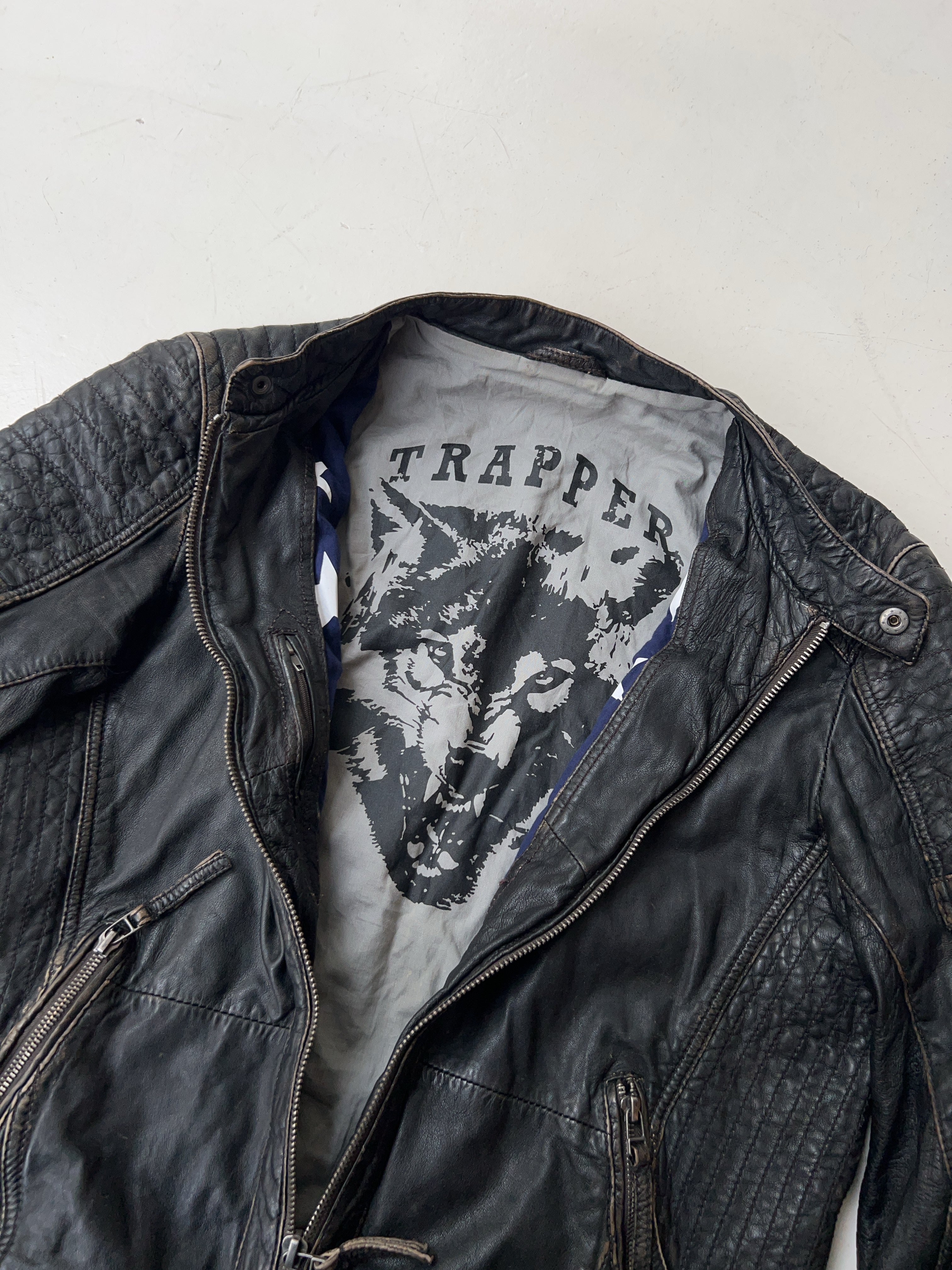 Vintage Trapper Leather Jacket (M)