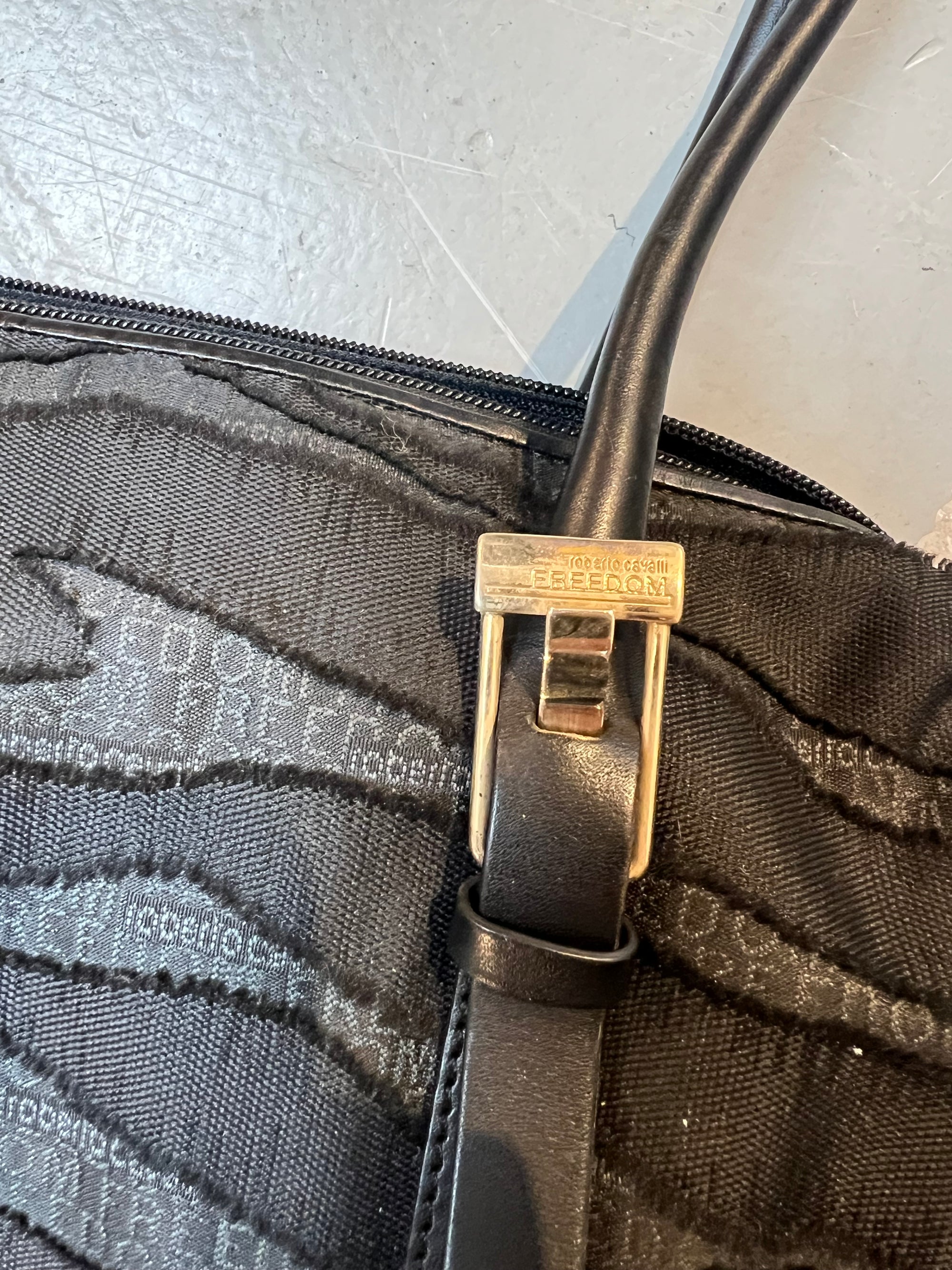 Vintage Roberto Cavalli Freedom All Black Bag