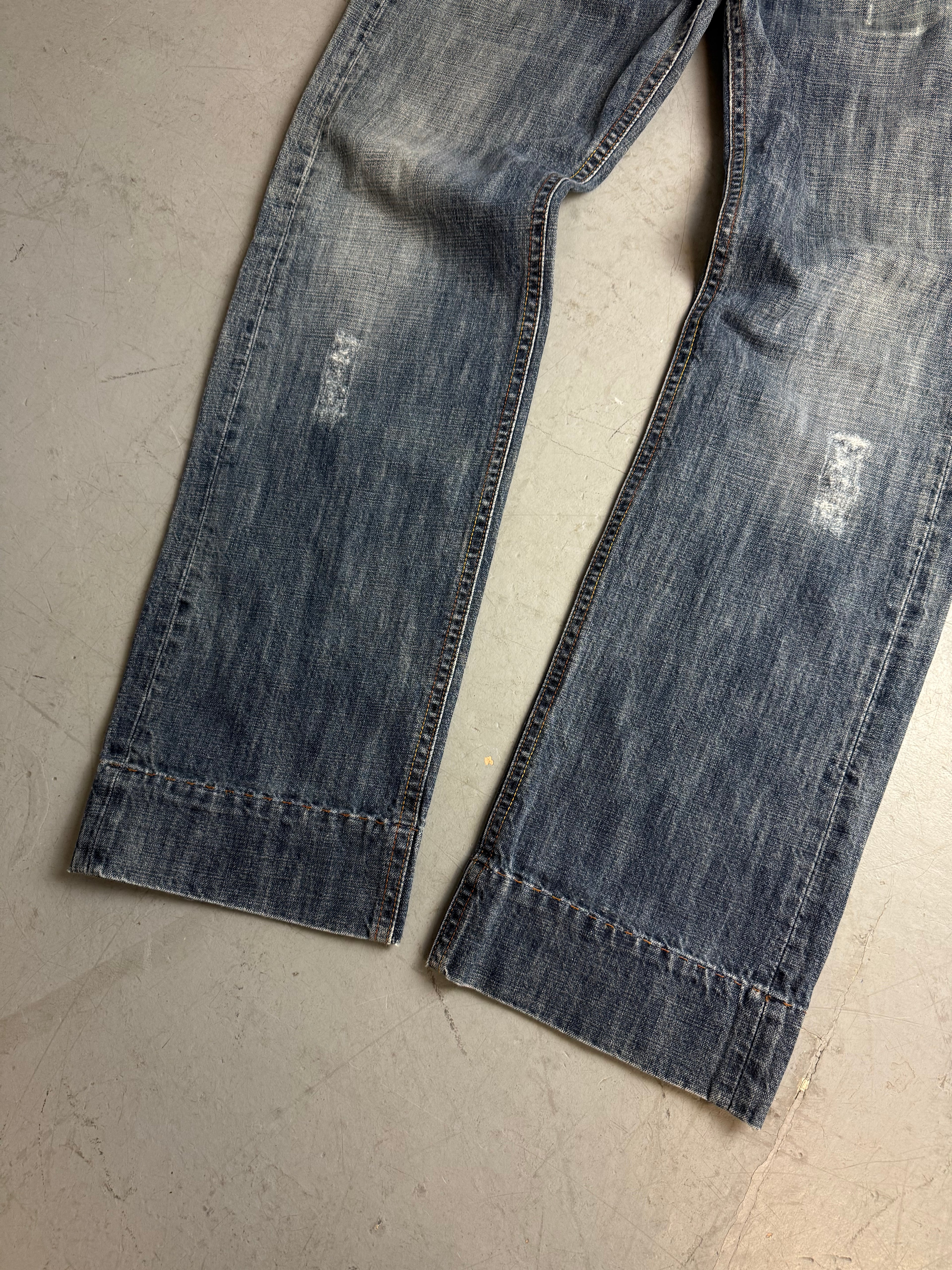 Gas Super Tall Baggy Denim Jeans für Herren. Vintage Y2K second Hand Fashion. 
