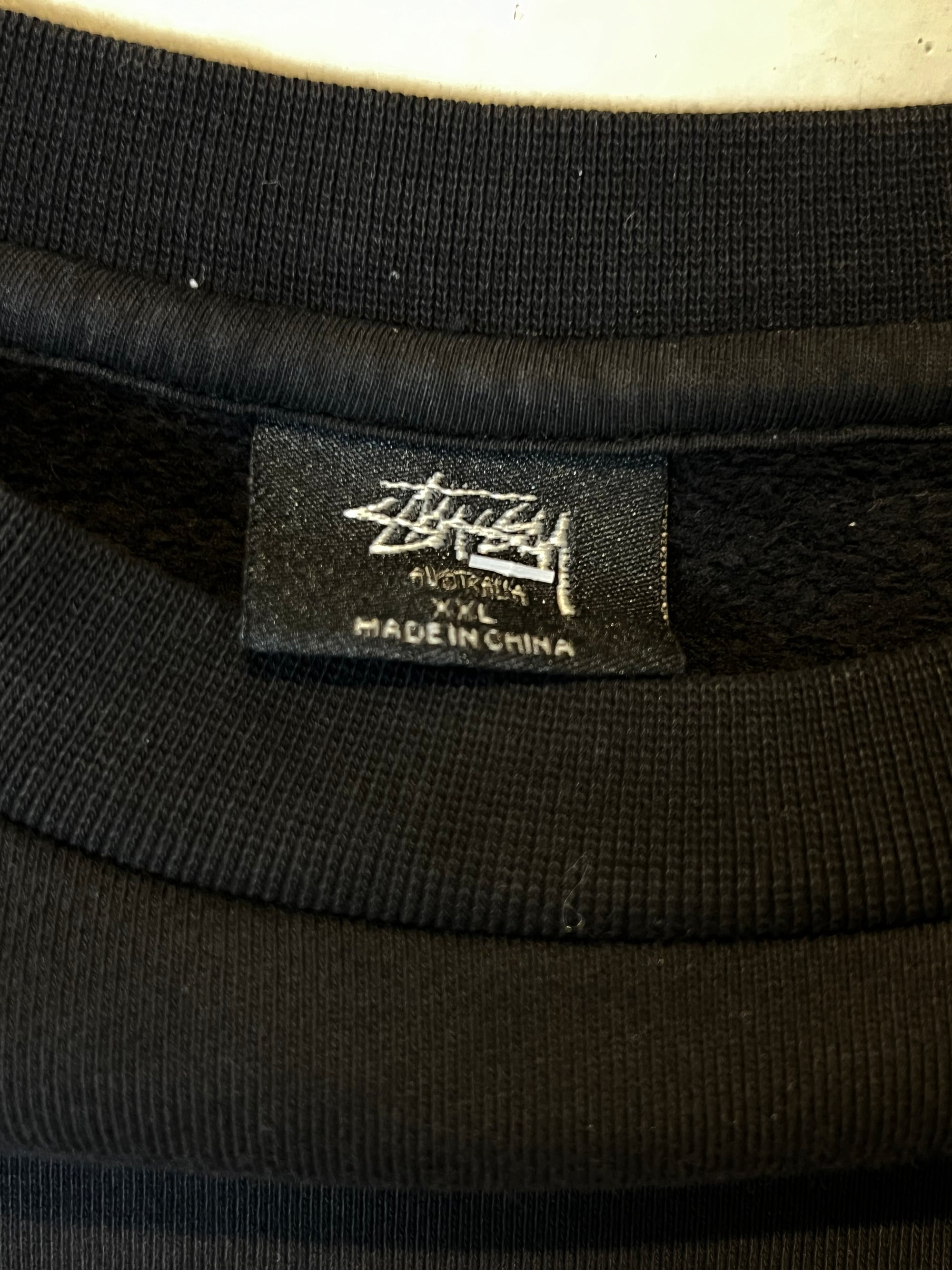 Vintage Black Stüssy Sweater With Cubes Print XXL