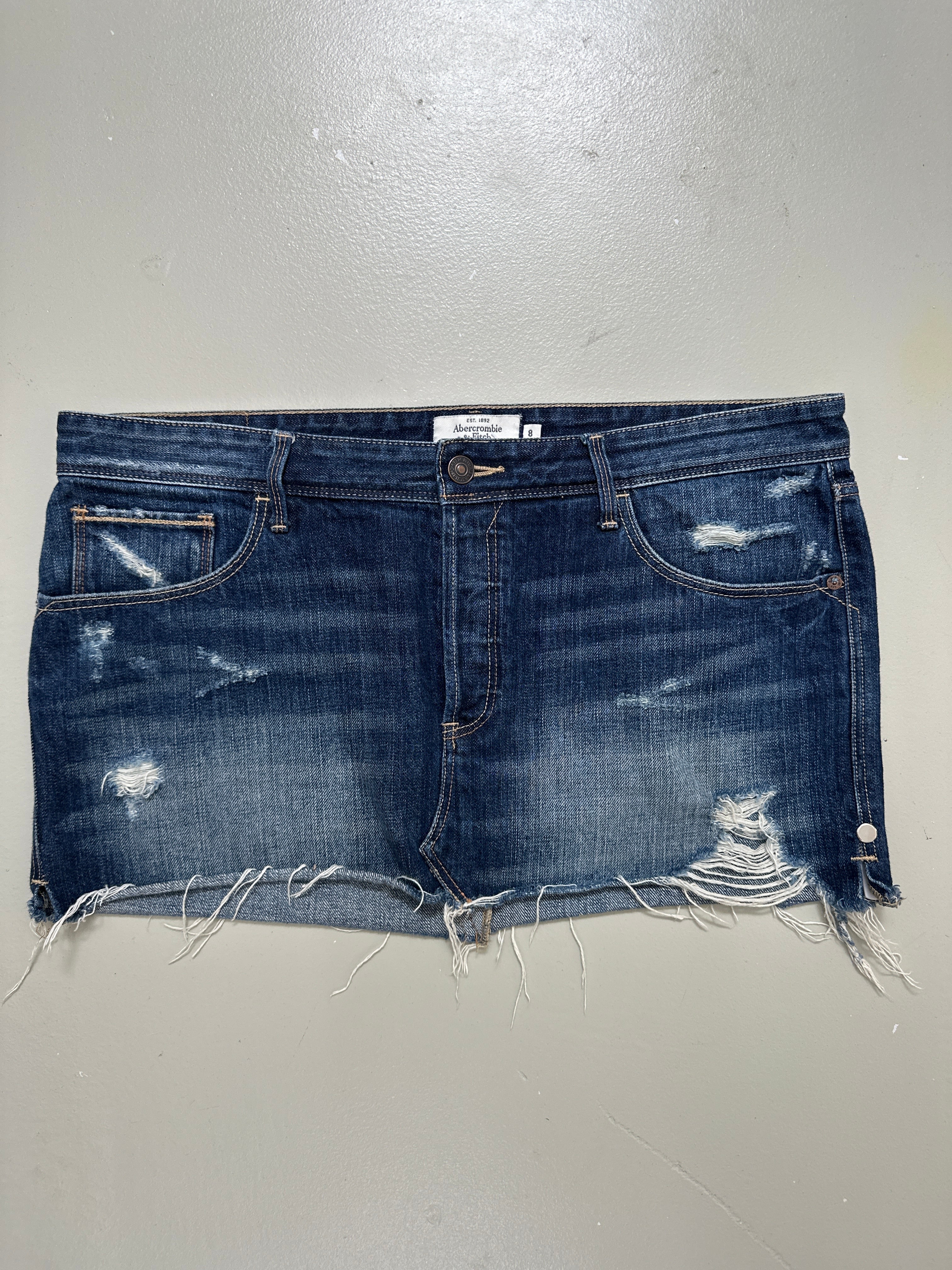 Vintage Abercrombie Ripped Denim Mini Skirt XL