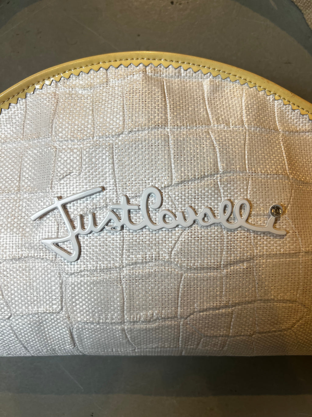 Vintage Just Cavalli Creme Baguette Bag