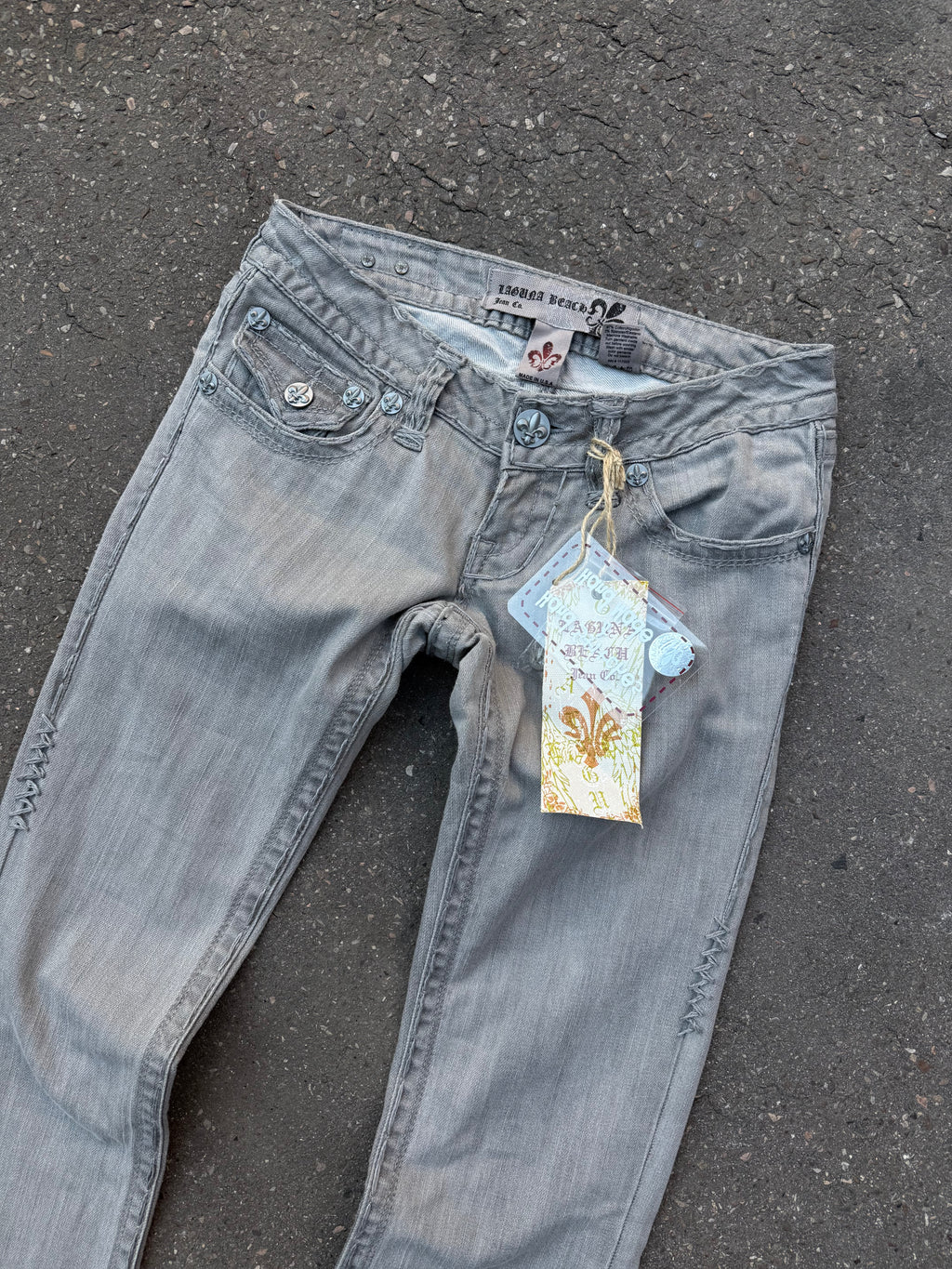 Y2K Laguna Beach „Aliso Beach“ Low Waist Denim für Damen. Y2K 2000s Fashion