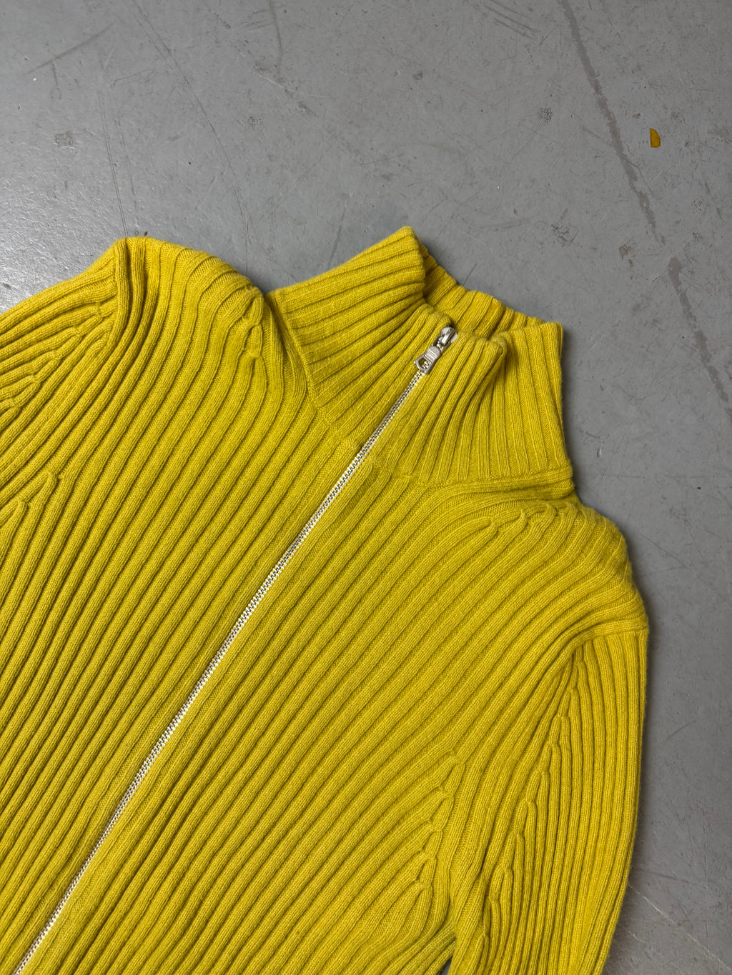 Vintage GAS Yellow Knit Zip Up M