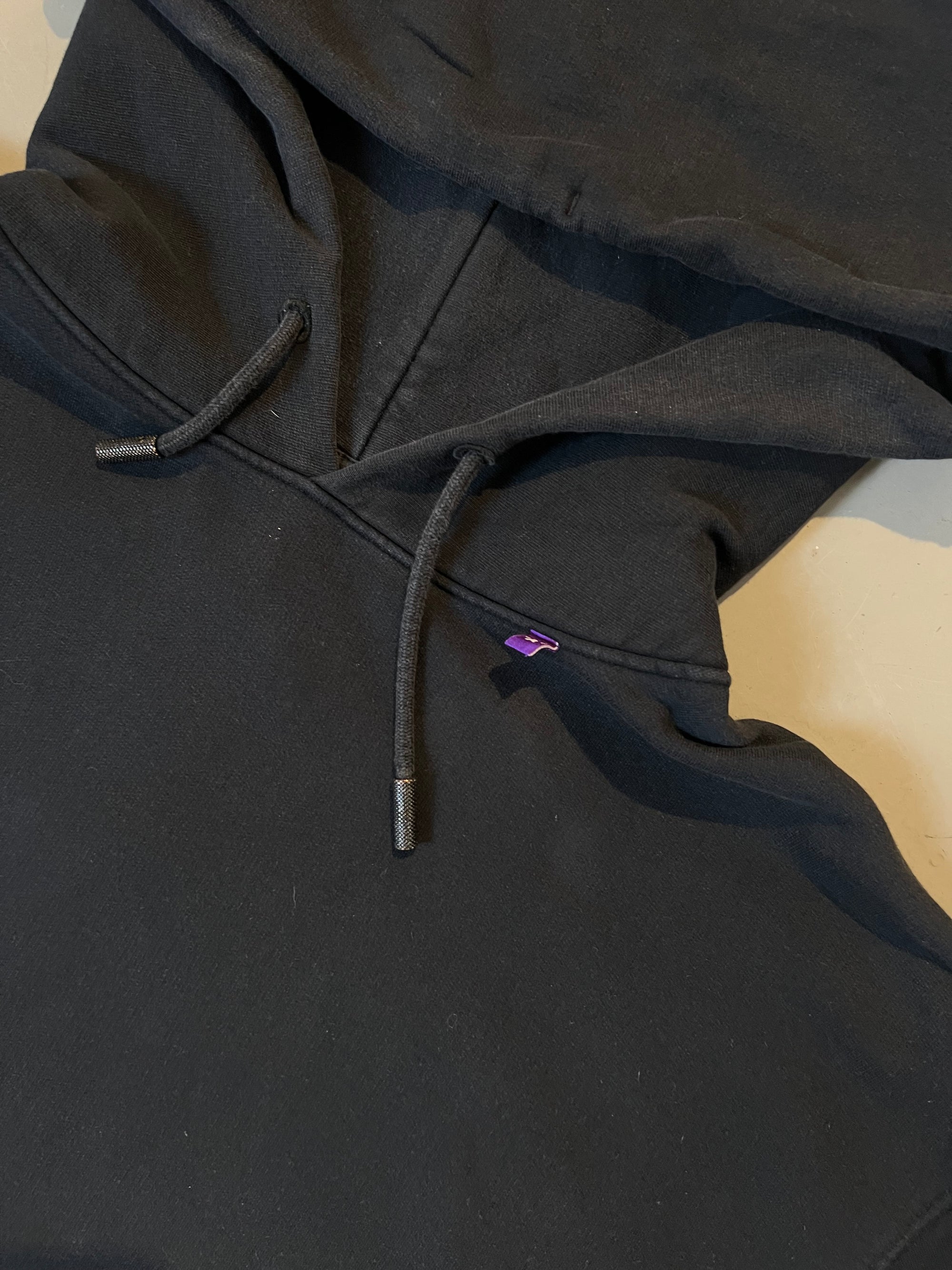 Vintage Black Off White Print Hoodie L/XL