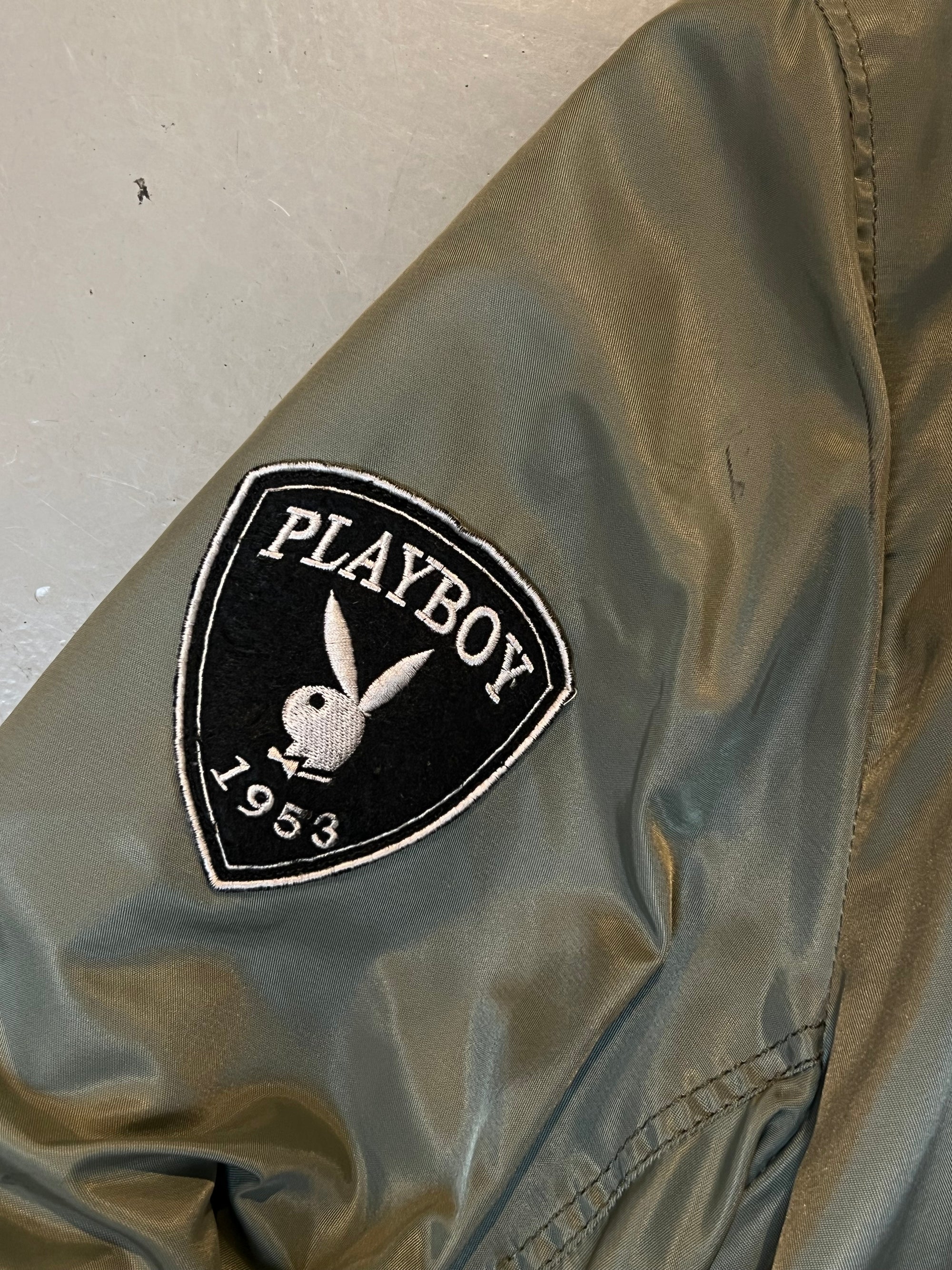 Vintage Green Playboy Bomber Jacket L/XL