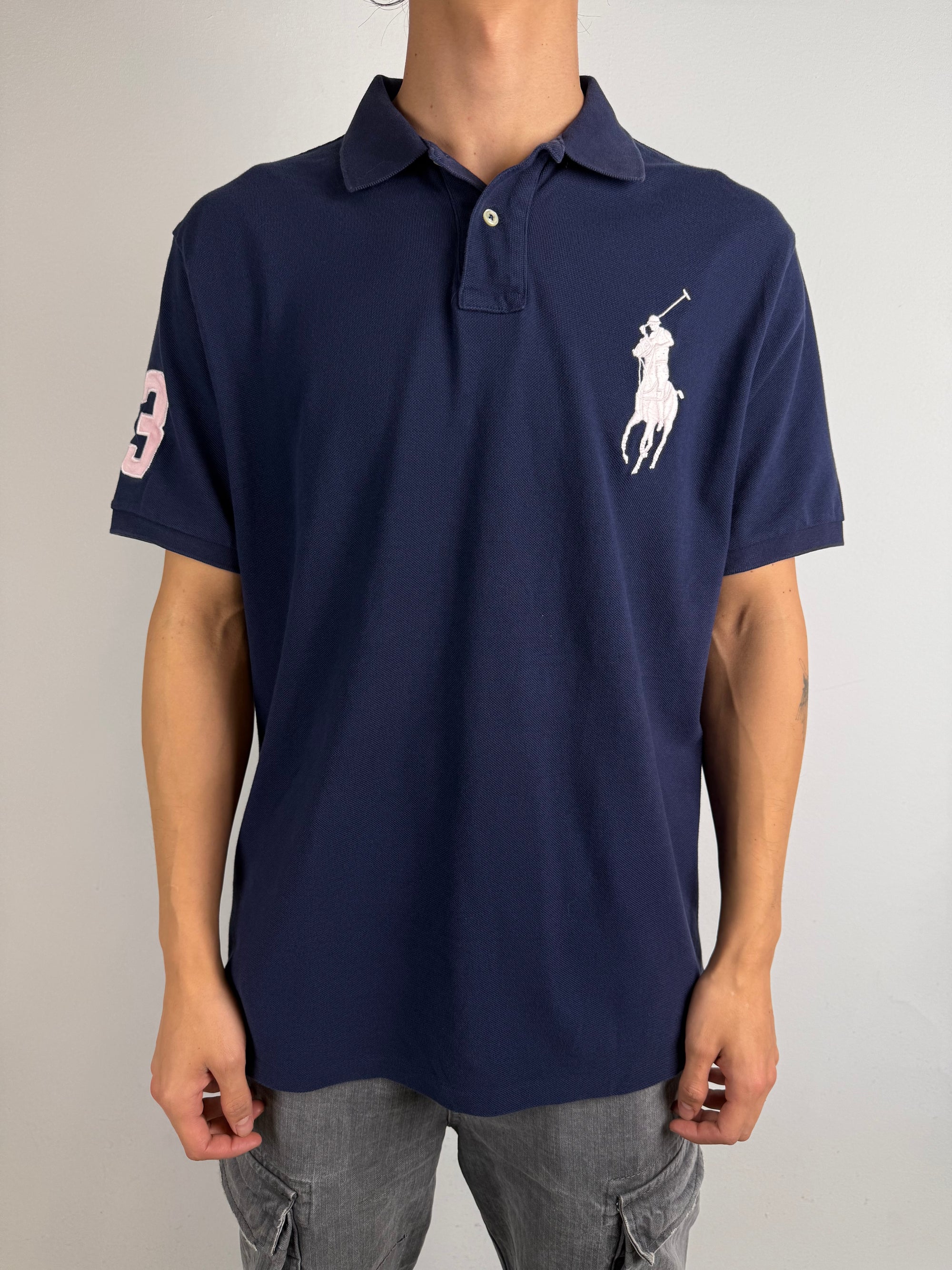 Tragebild von Vintage Polo Ralph Lauren Dark Blue Shirt XL von vorne