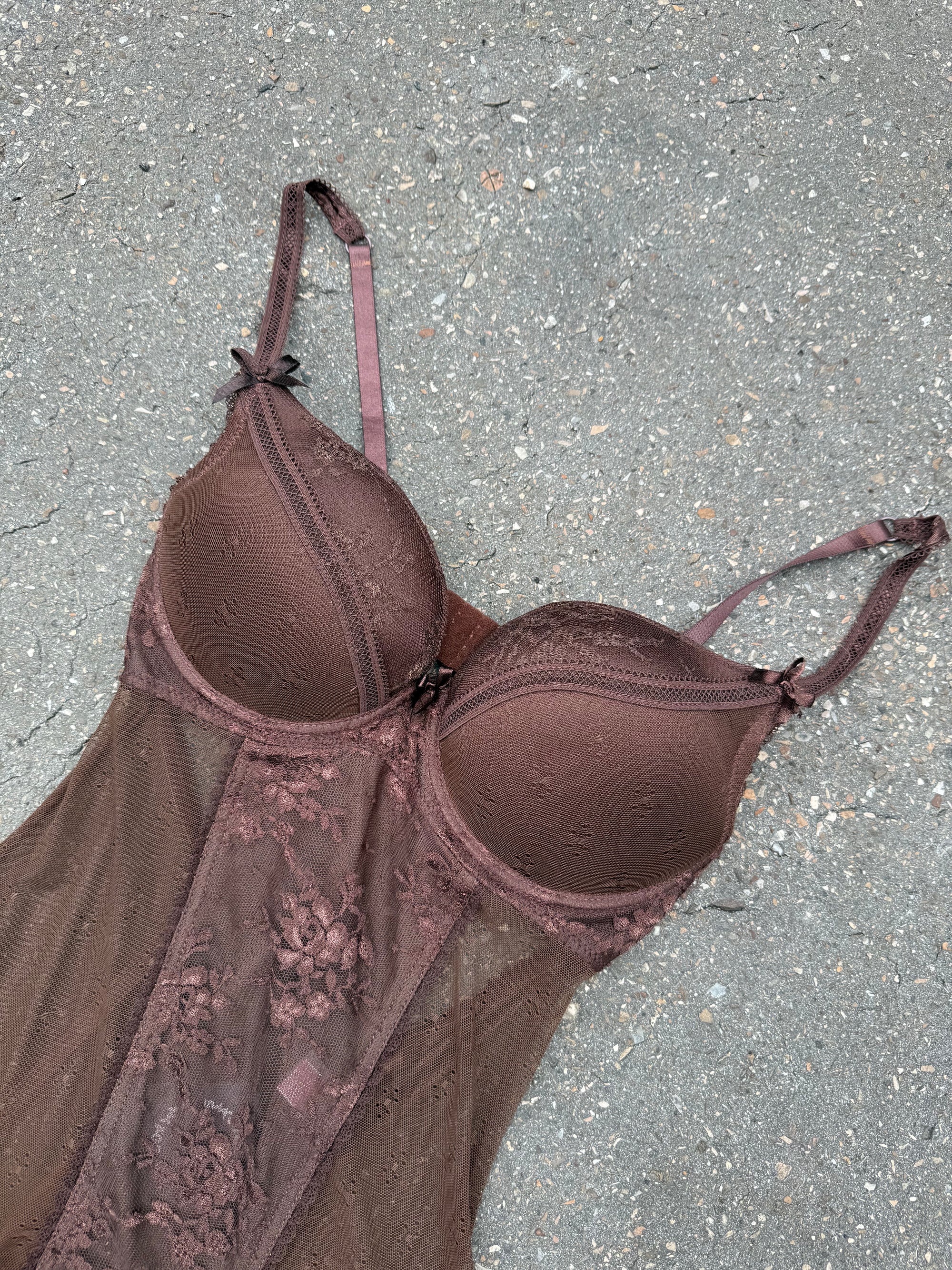 Vintage Brown Super Push Up Corsett Top S