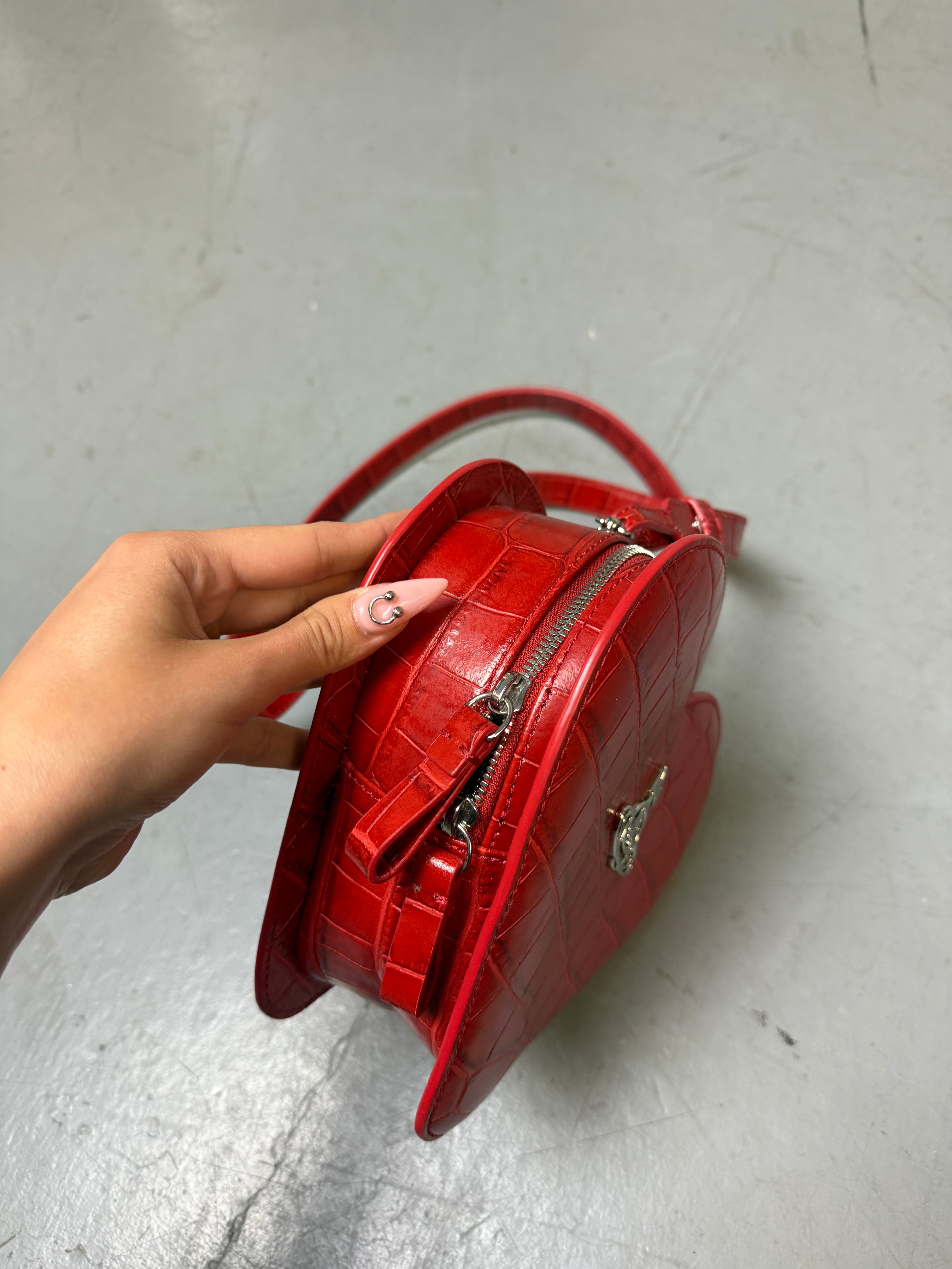 Vivienne Westwood Red Ella Heart Crossbody Bag